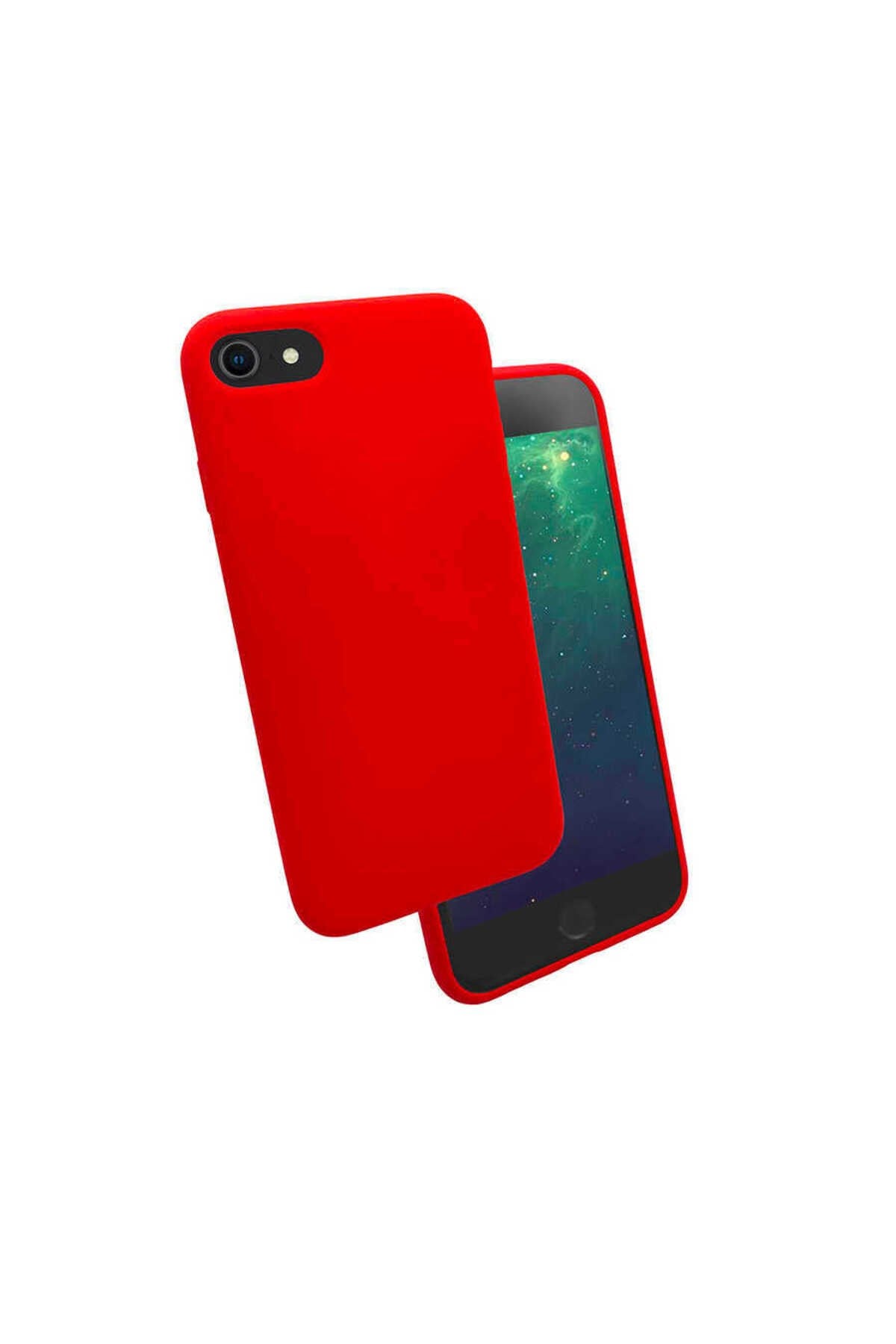 iPhone SE 2022 Uyumlu NVTH Silk Silikon-Kırmızı