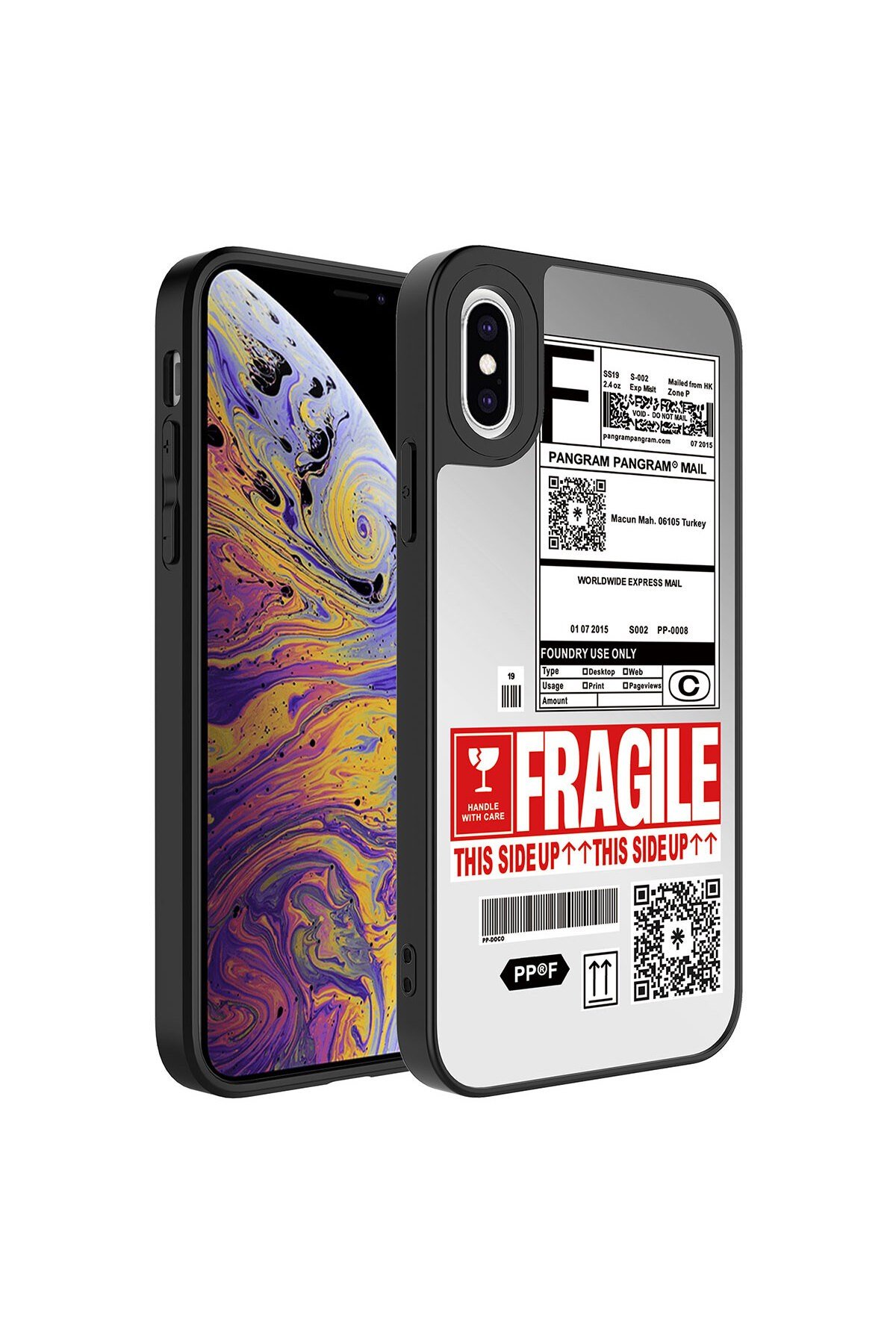 iPhone XS 5.8 Kılıf Aynalı Desenli Kamera Korumalı Parlak NVTH Mirror Kapak - Fragile