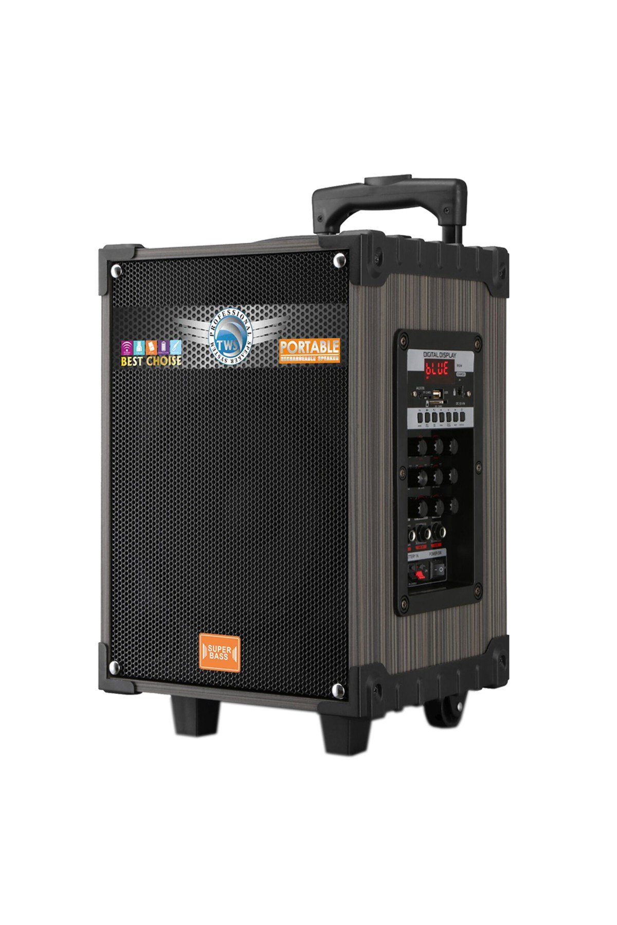 NVTH LT-908 Dijital LED Göstergeli FM Radyolu Mikrofonlu TWS 8 inç Stereo Bass Kablosuz Karaoke Hopa
