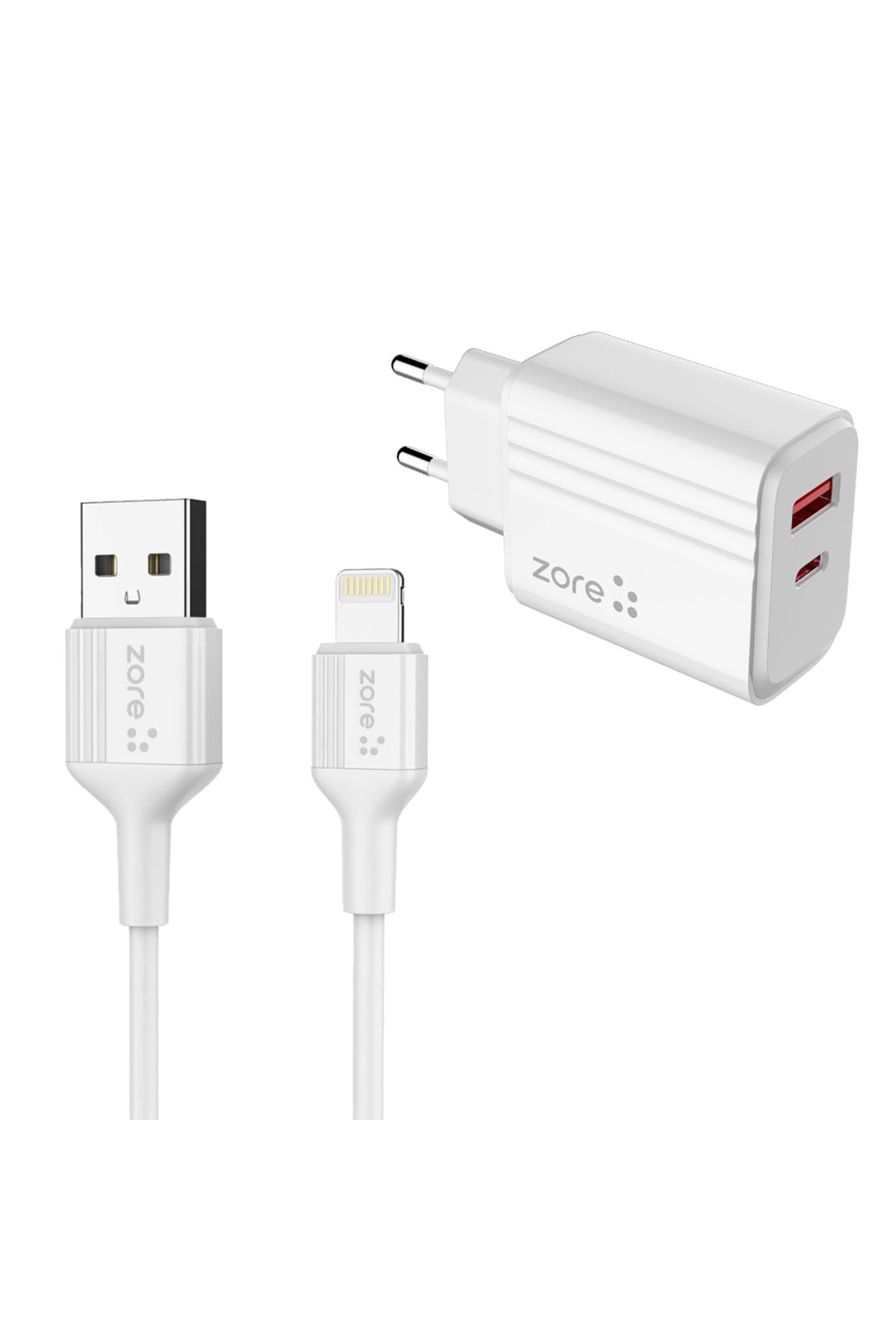 NVTH Play Serisi PL05 Lightning 2in1 Seyahat Şarj Aleti 20W - Beyaz