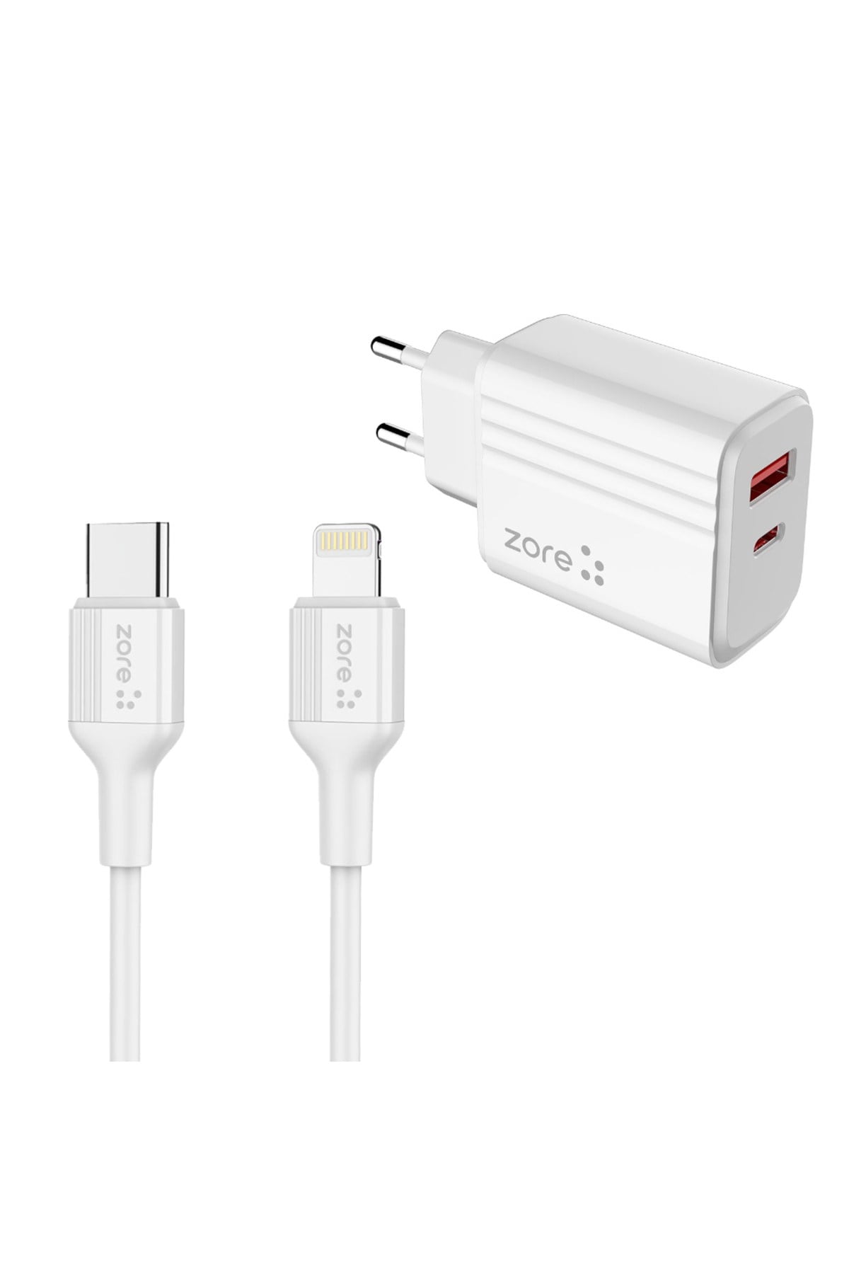 NVTH Play Serisi PL08 Type-C to Lightning 2in1 PD Seyahat Şarj Aleti 20W - Beyaz