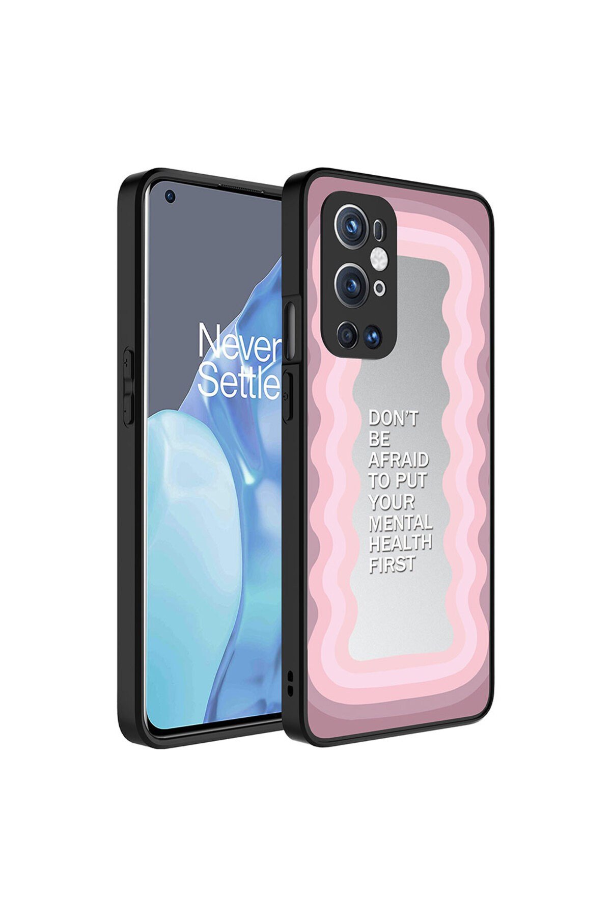 One Plus 9 Pro Kılıf Aynalı Desenli Kamera Korumalı Parlak NVTH Mirror Kapak - Ayna