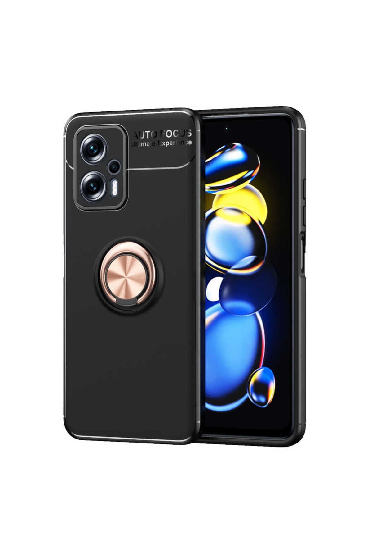 Poco X4 GT Kılıf NVTH Ravel Silikon Kapak - Siyah-Rose Gold