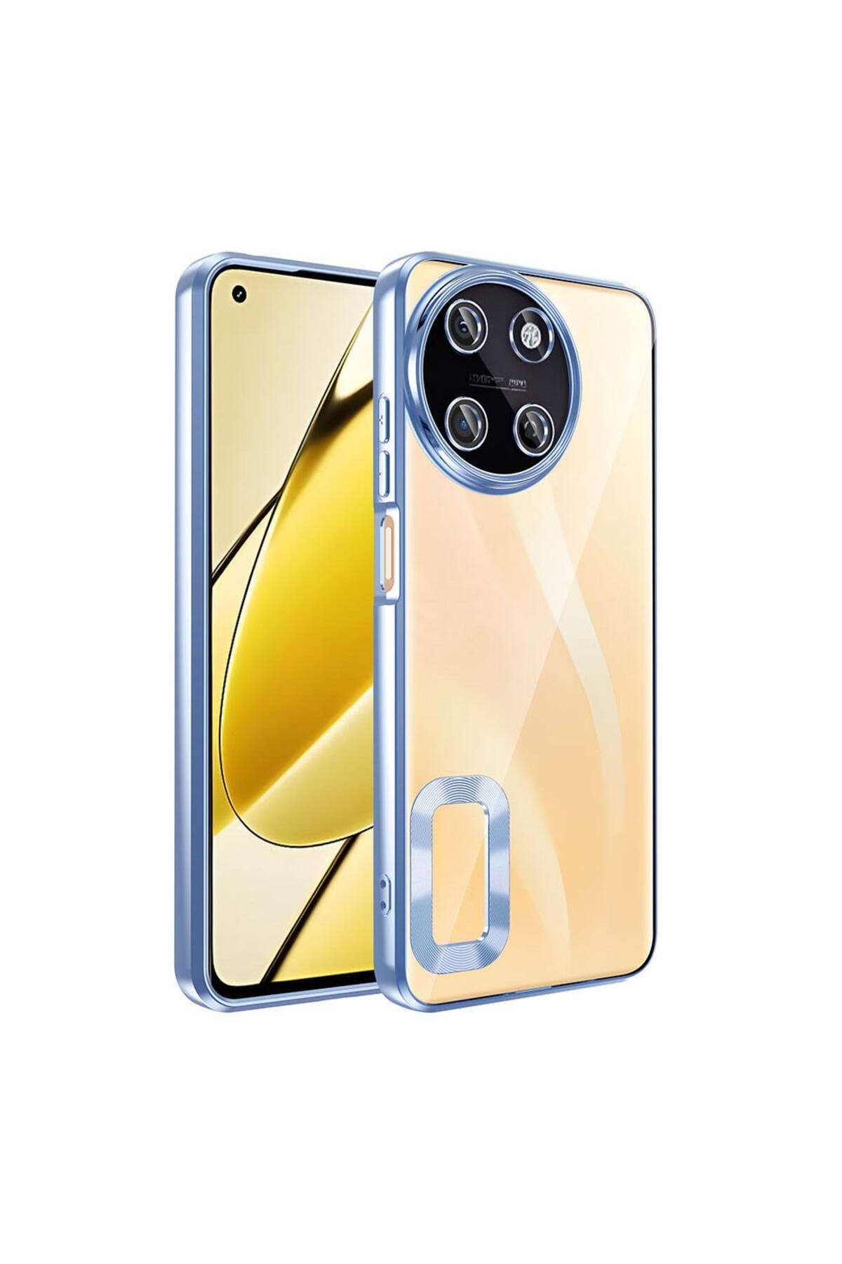 Realme 11 4G Kılıf Kamera Korumalı Logo Gösteren NVTH Omega Kapak - Sierra Mavi