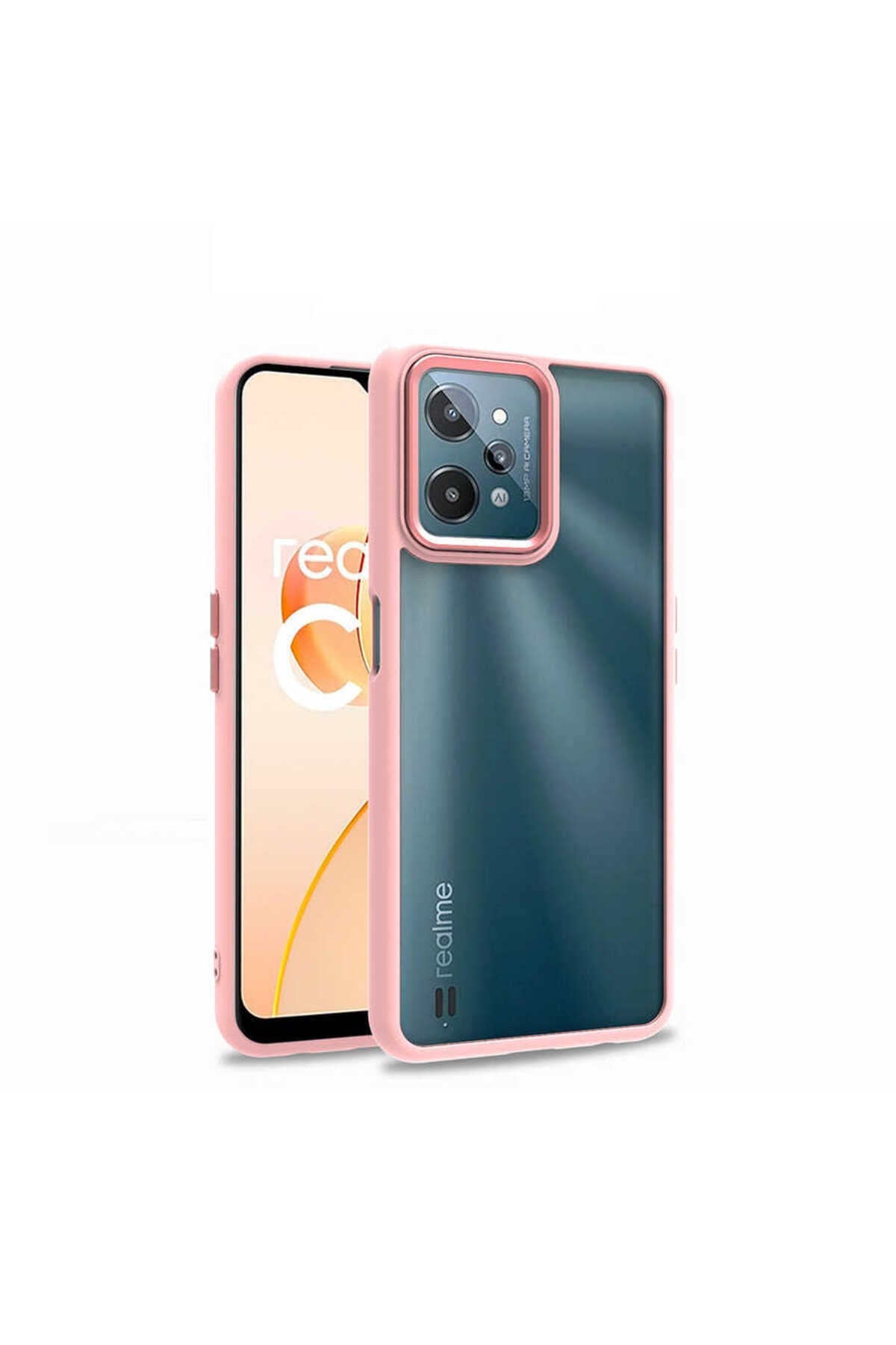 Realme C31 Kılıf NVTH Flora Kapak - Rose Gold