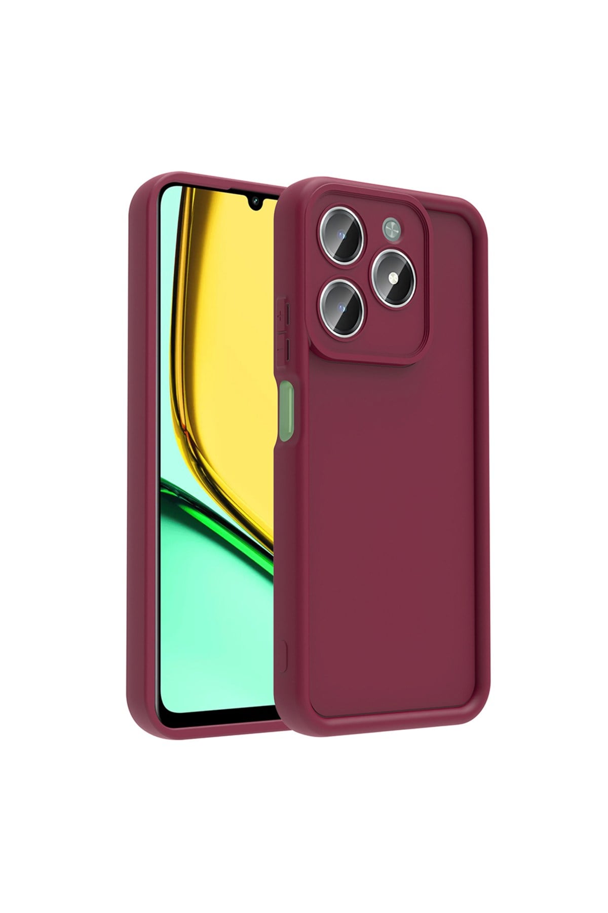 Realme C61 Kılıf Kamera Korumalı NVTH Ananas Kapak - Mürdüm