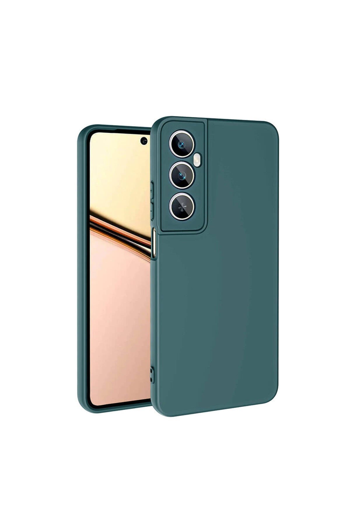 Realme C65 4G Kılıf NVTH Mara Lansman Kapak-Koyu Yeşil