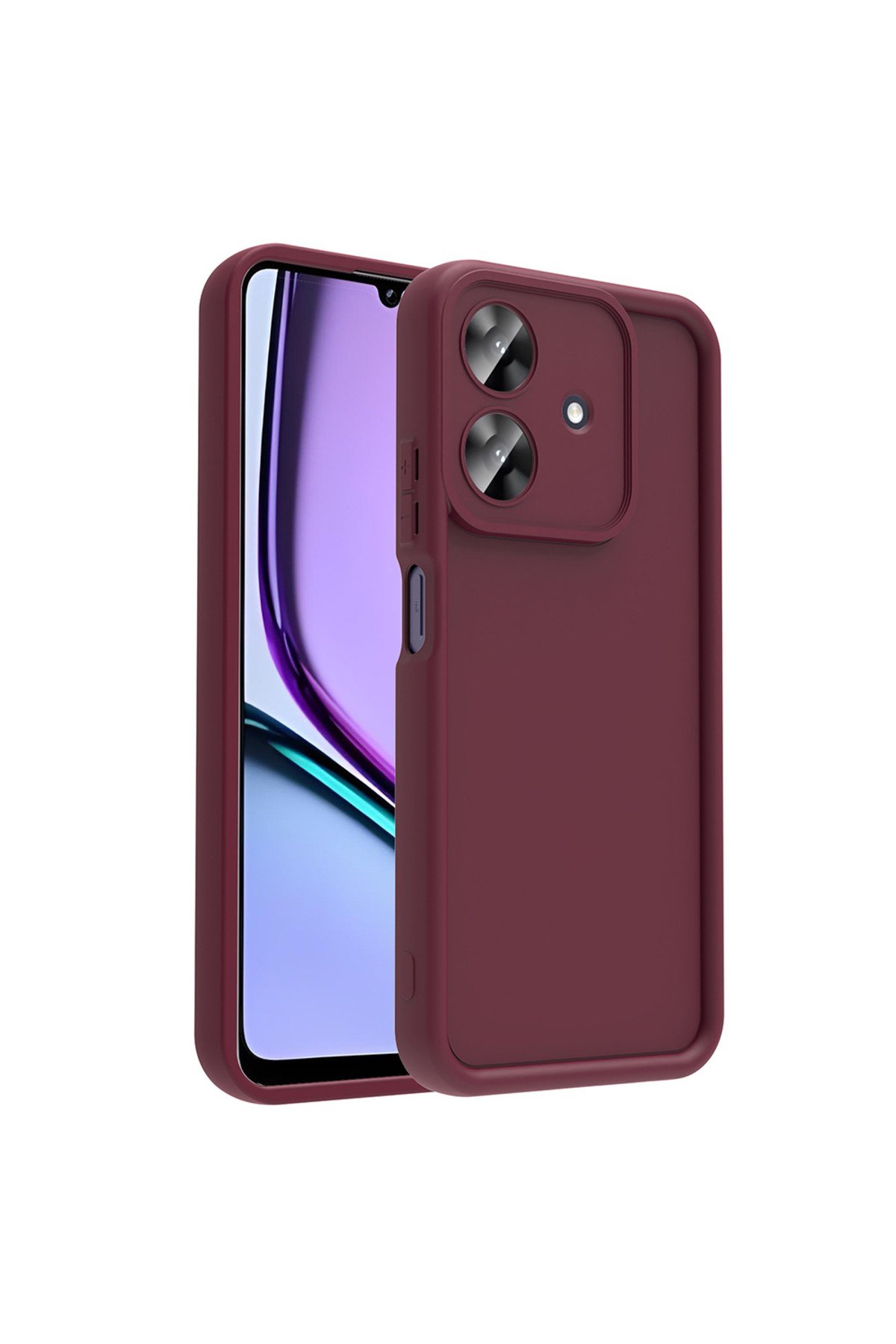 Realme Note 60 Kılıf Kamera Korumalı NVTH Ananas Kapak - Mürdüm
