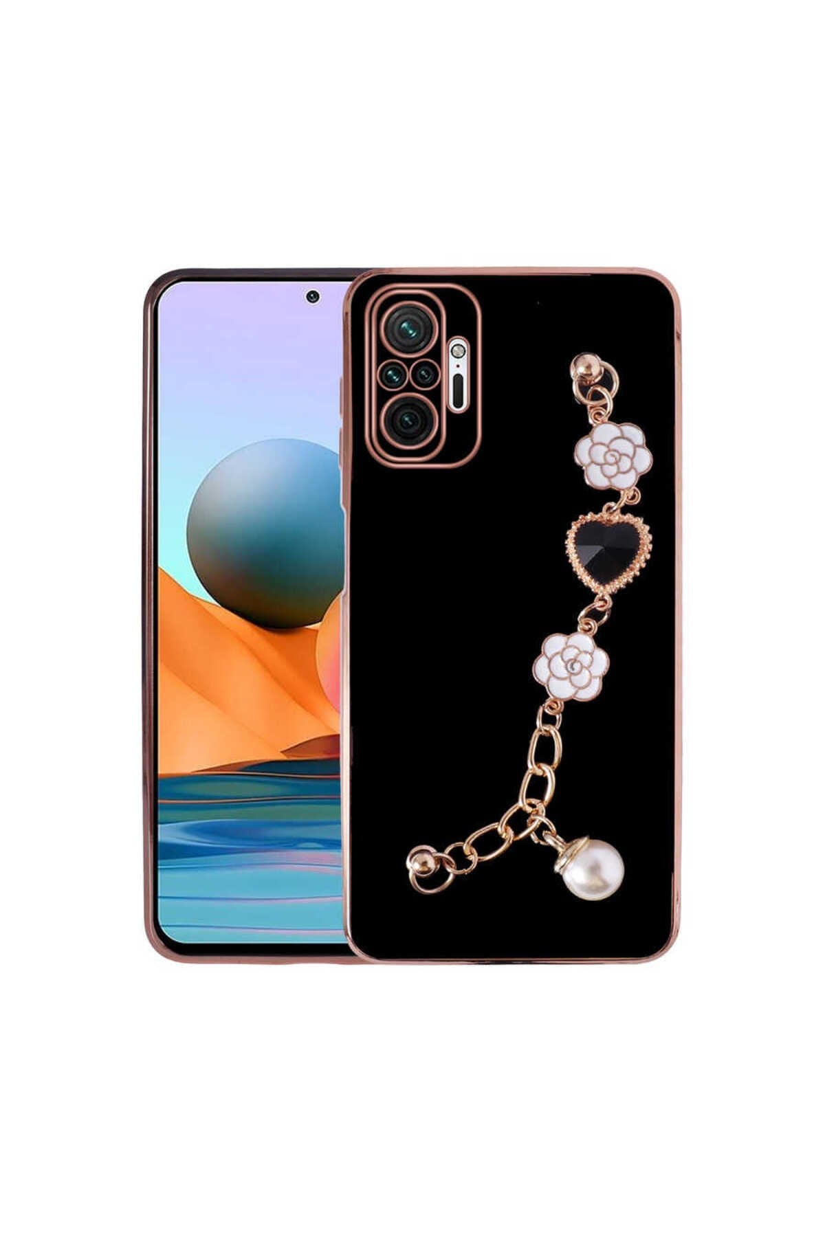 Redmi Note 10 Pro Kılıf El Tutamaçlı Kamera Korumalı NVTH Taka Silikon Kapak - Siyah