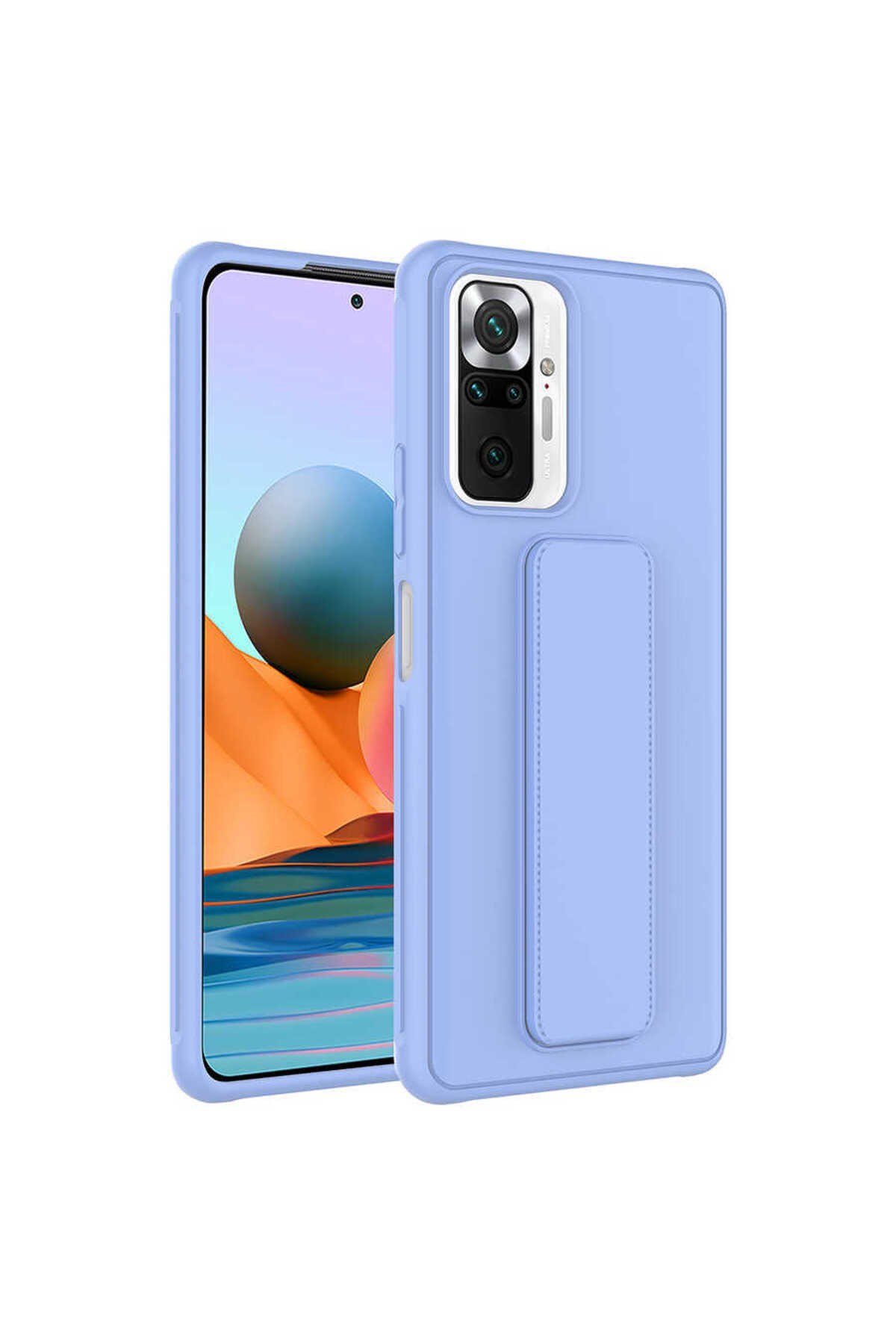 Redmi Note 10 Pro Kılıf NVTH Qstand Kapak - Lila
