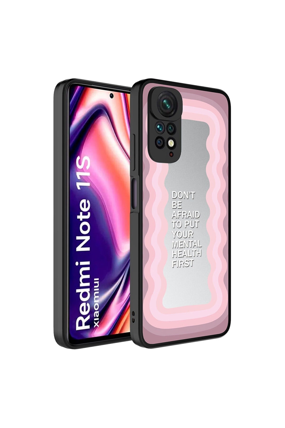 Redmi Note 11S Global Kılıf Aynalı Desenli Kamera Korumalı Parlak NVTH Mirror Kapak - Ayna