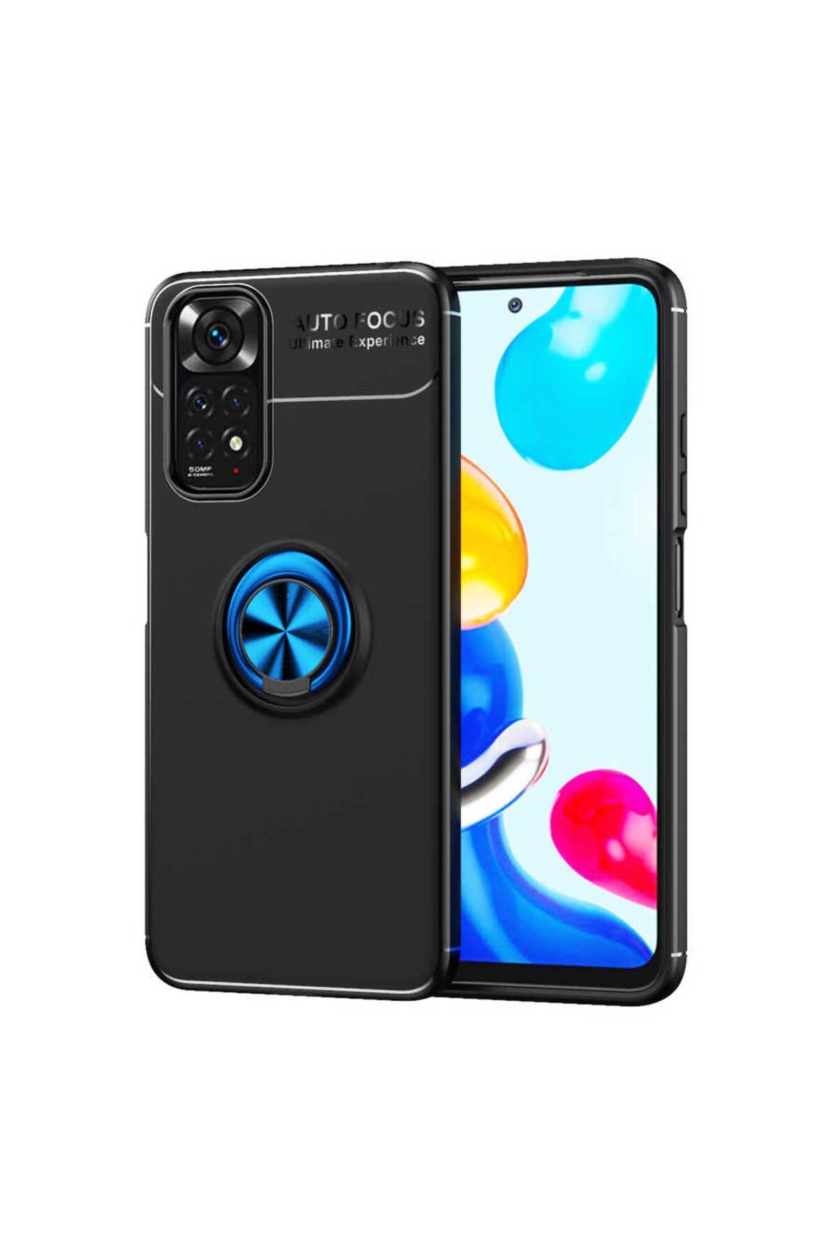 Redmi Note 11S Global Kılıf NVTH Ravel Silikon Kapak - Siyah-Mavi