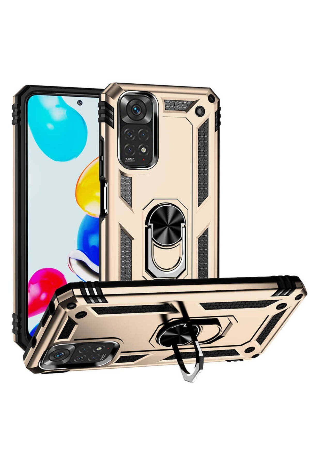 Redmi Note 11S Global Kılıf NVTH Vega Kapak - Gold