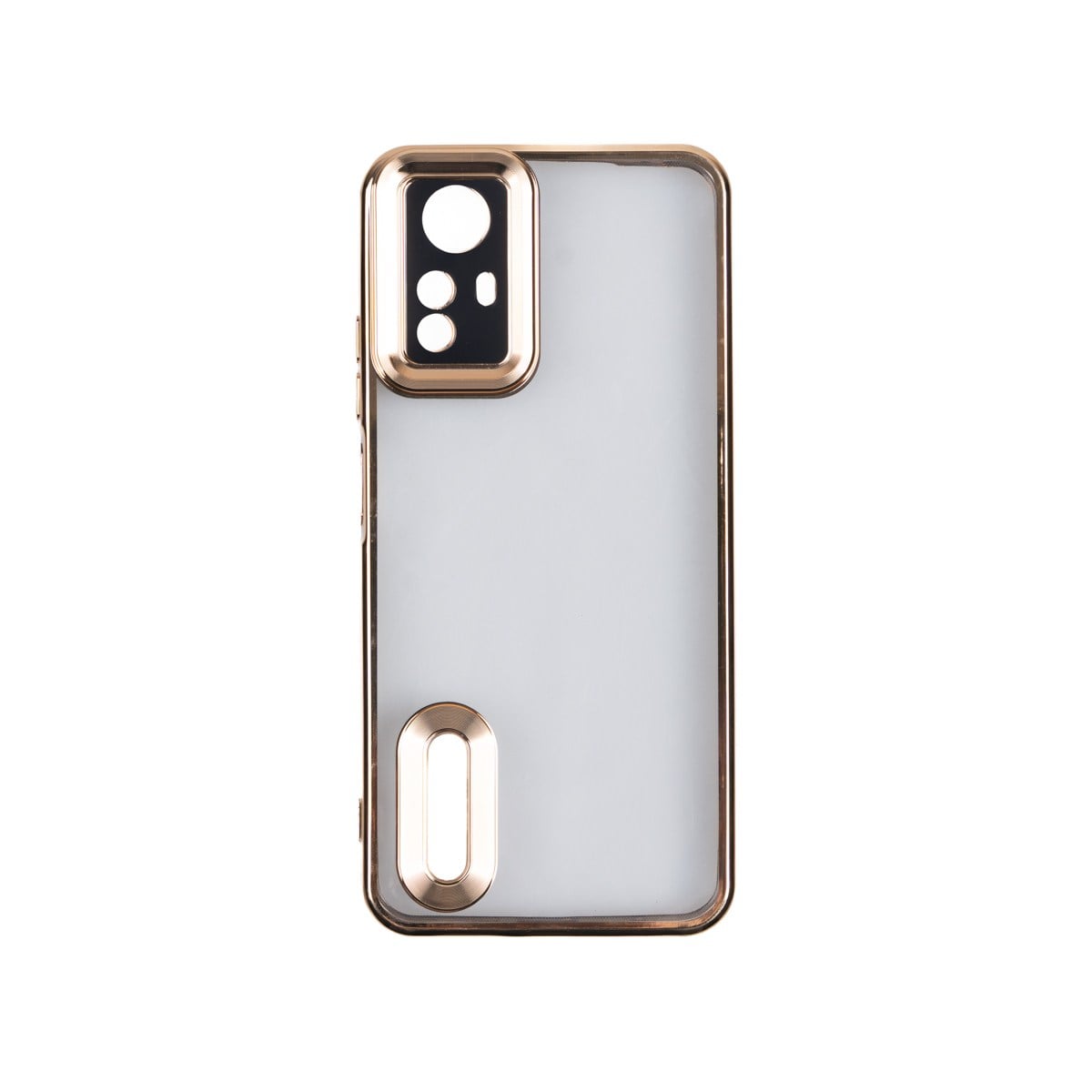 Redmi Note 12S Kılıf Kamera Korumalı Logo Gösteren NVTH Omega Kapak - Gold