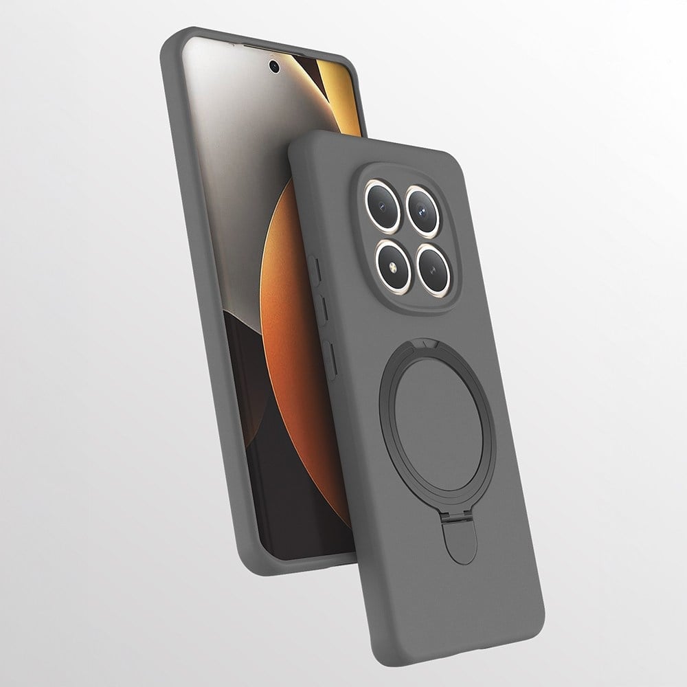Redmi Note 15 5G Kılıf M-safe Şarj Özellikli Standlı NVTH Samara Kapak - Titanyum-Gri