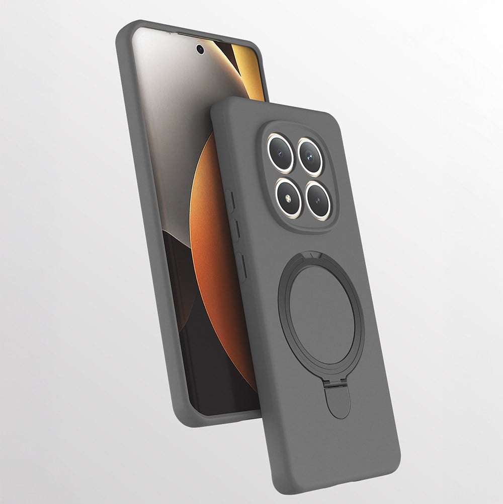 Redmi Note 15 Pro 4G Kılıf M-safe Şarj Özellikli Standlı NVTH Samara Kapak - Titanyum-Gri