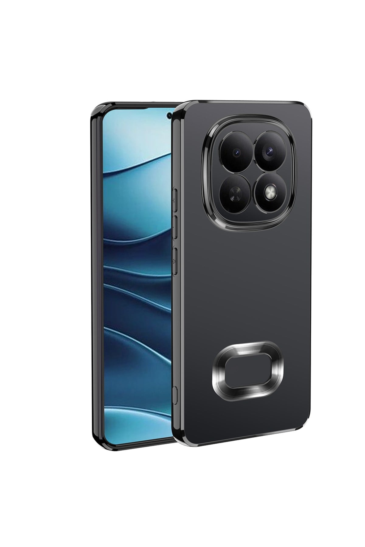 Redmi Note 15 Pro Kılıf Kamera Korumalı Logo Gösteren NVTH Omega Kapak - Siyah
