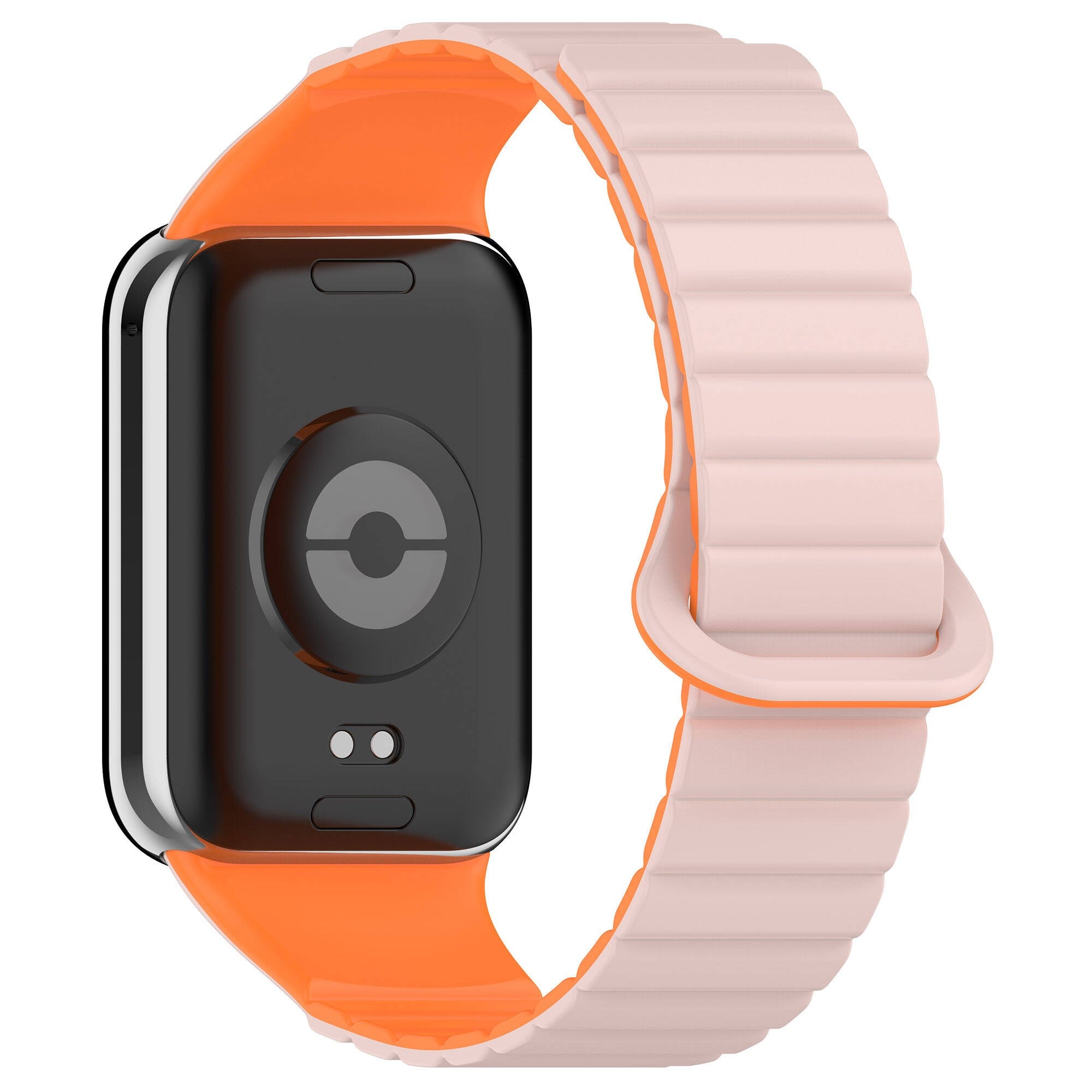 Redmi Watch 4 Silikon Kordon NVTH KRD-105 Strap Kayış-Pembe-Turuncu
