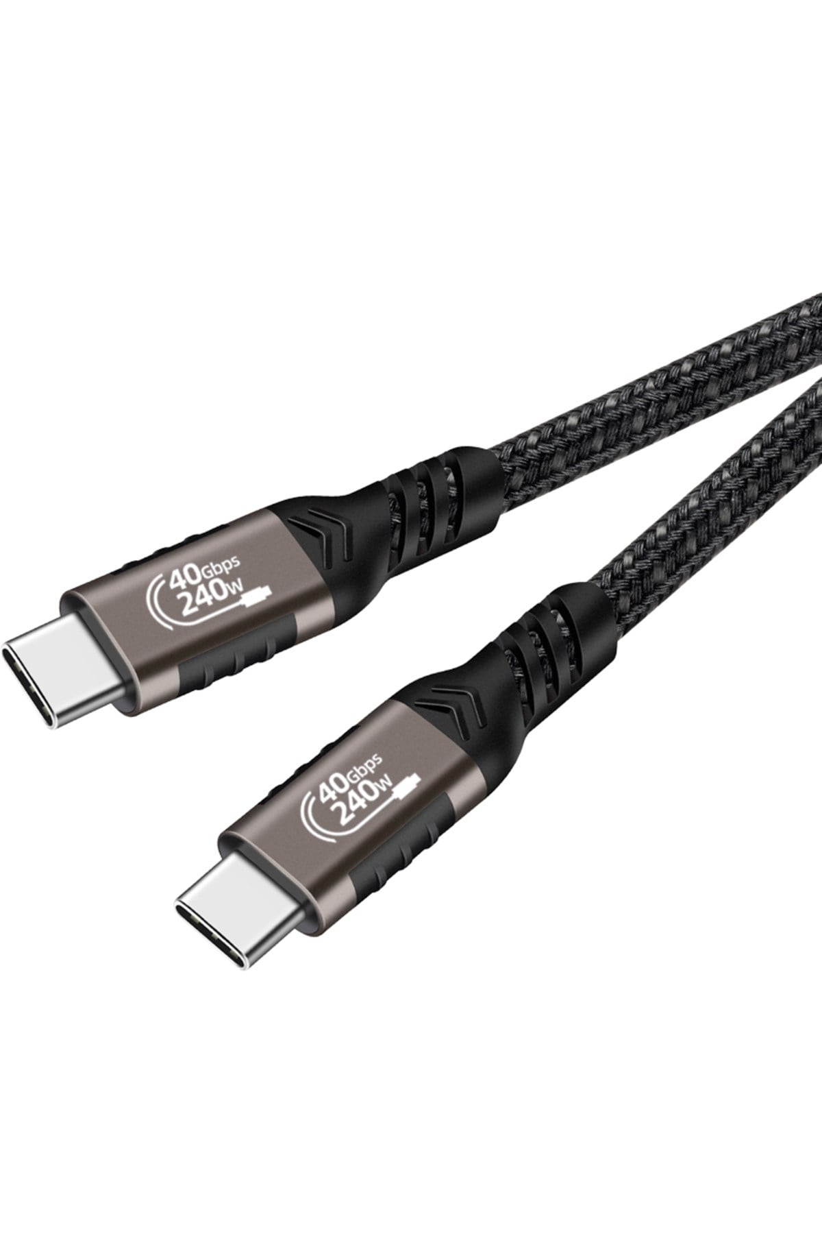 Siyah QG01 Type-C to Type-C USB4 PD Data Kablosu 240W 40Gbps 8K@60Hz 0.2 Metre-NVTH