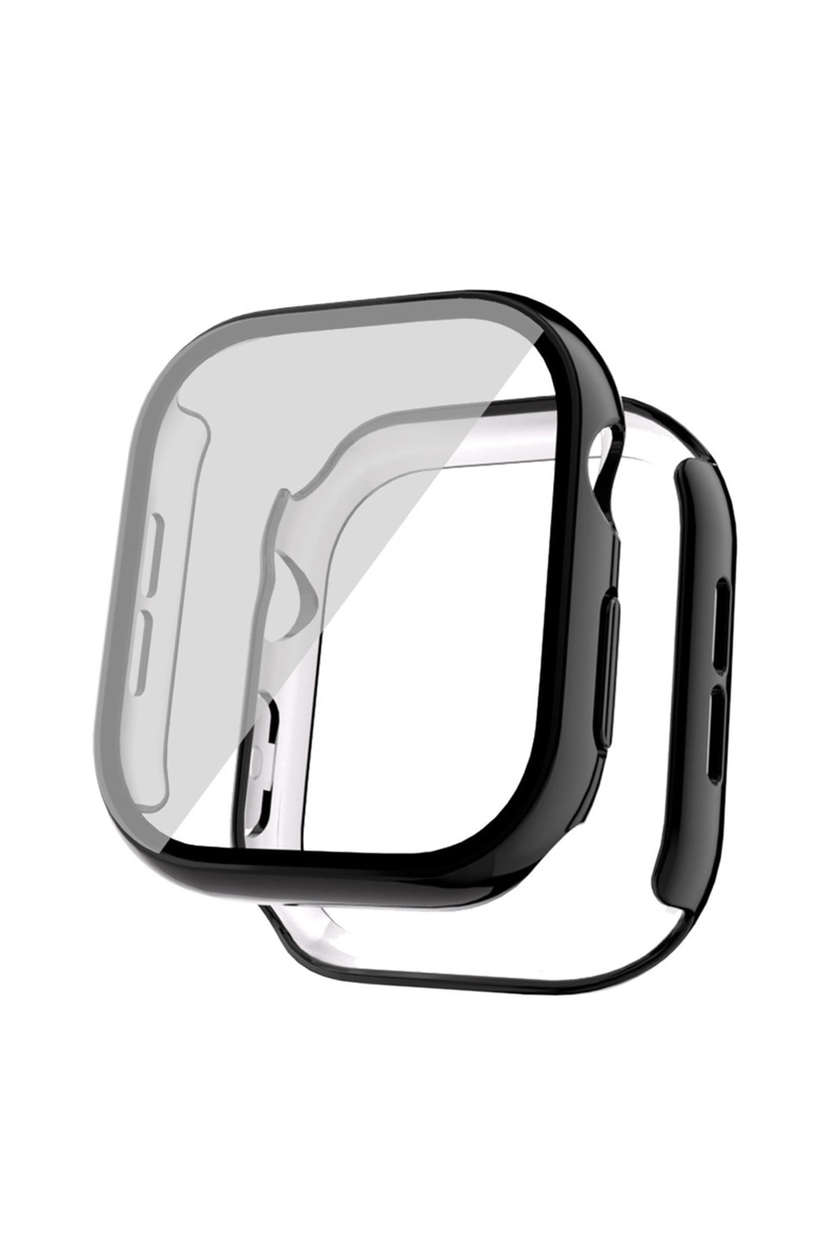 Watch 10 42mm Sert PC Kasa Electroplatink Çerçeveli Ekran Koruyucu NVTH Watch Gard 36 - Siyah