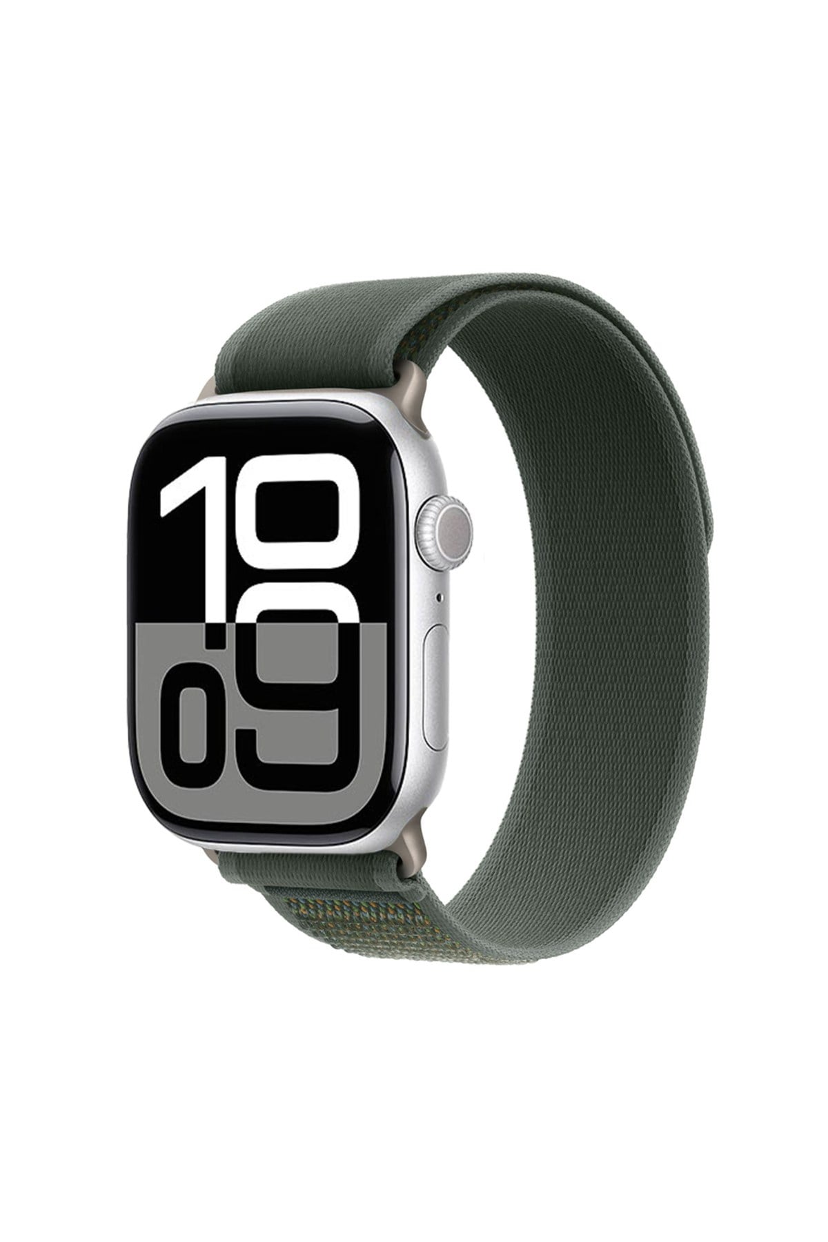Watch 10 42mm Uyumlu NVTH KRD-77 Hasır Kordon-Yeşil