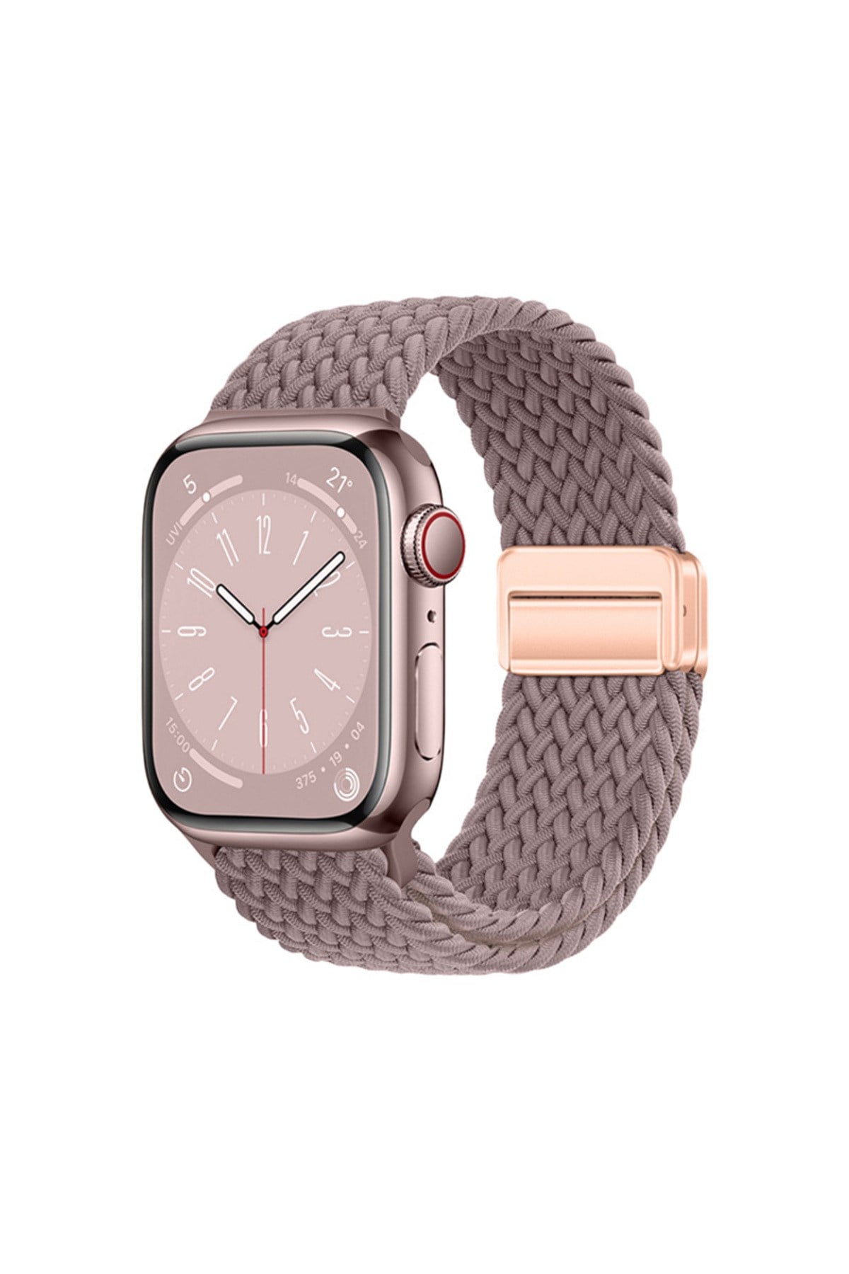 Watch 38mm NVTH KRD-134 Örgü Tasarımlı Hasır Kordon Strap Kayış - Mor