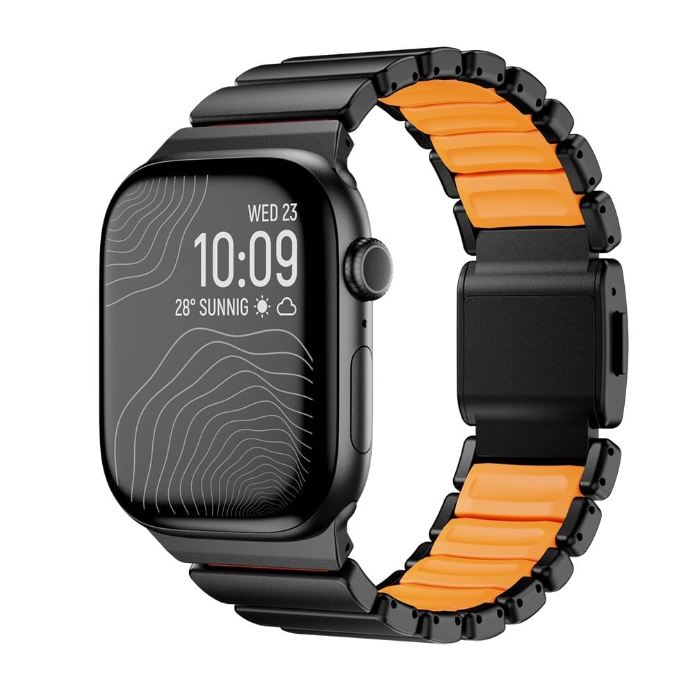 Watch 44mm NVTH KRD-152 Titanyum Silikon Kordon - Siyah-Turuncu