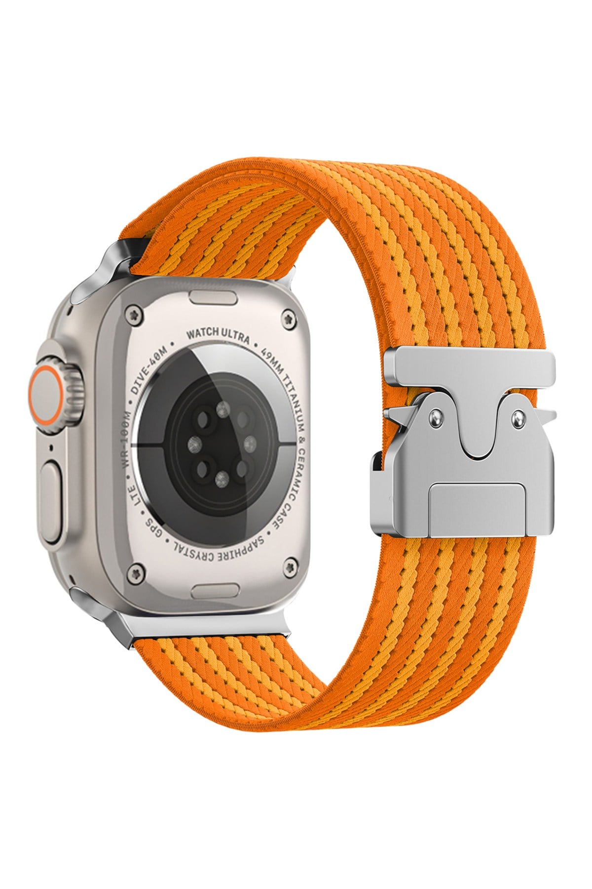 Watch 49mm NVTH KRD-133 Naylon Kumaş Hasır Örgülü Kordon - Turuncu