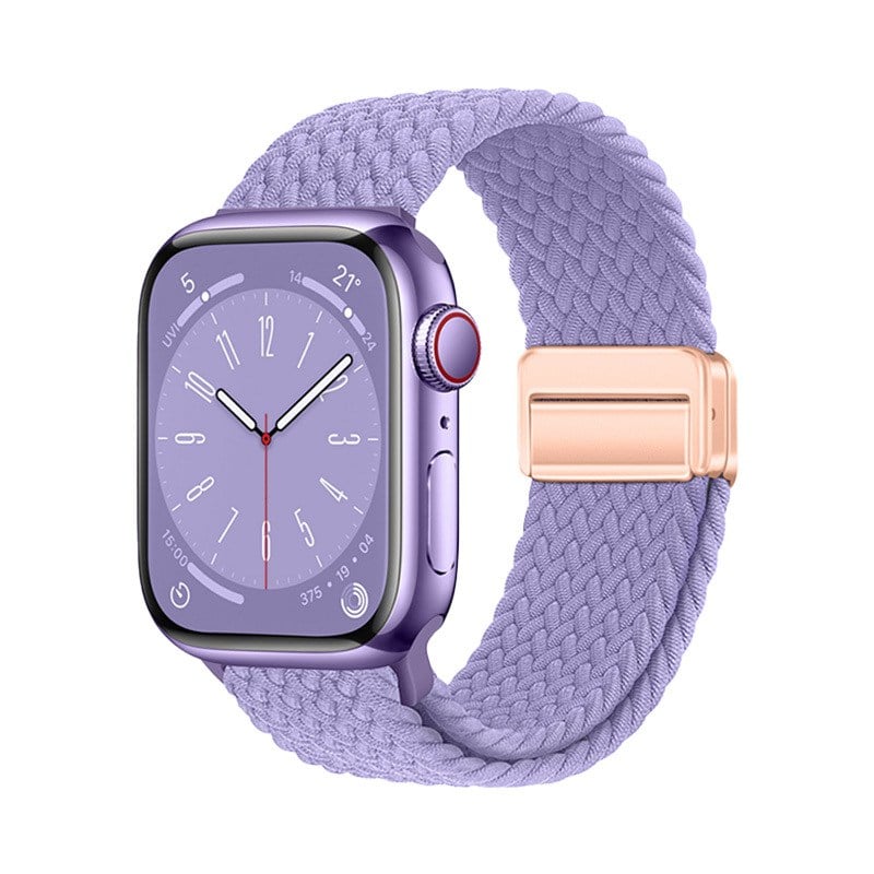 Watch 7 45mm NVTH KRD-134 Örgü Tasarımlı Hasır Kordon Strap Kayış - Lila