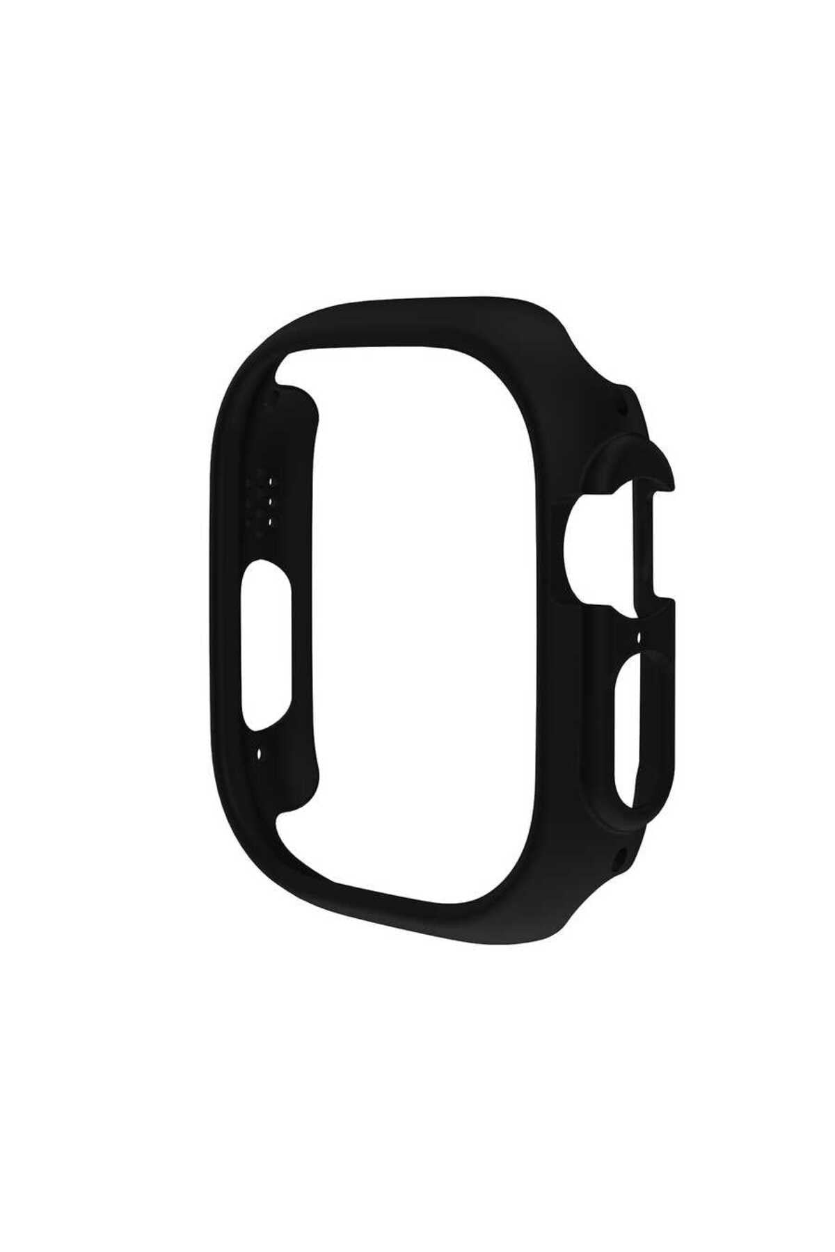 Watch Ultra 49mm Sert PC Kasa Koruyucu NVTH Watch Gard 18 - Siyah