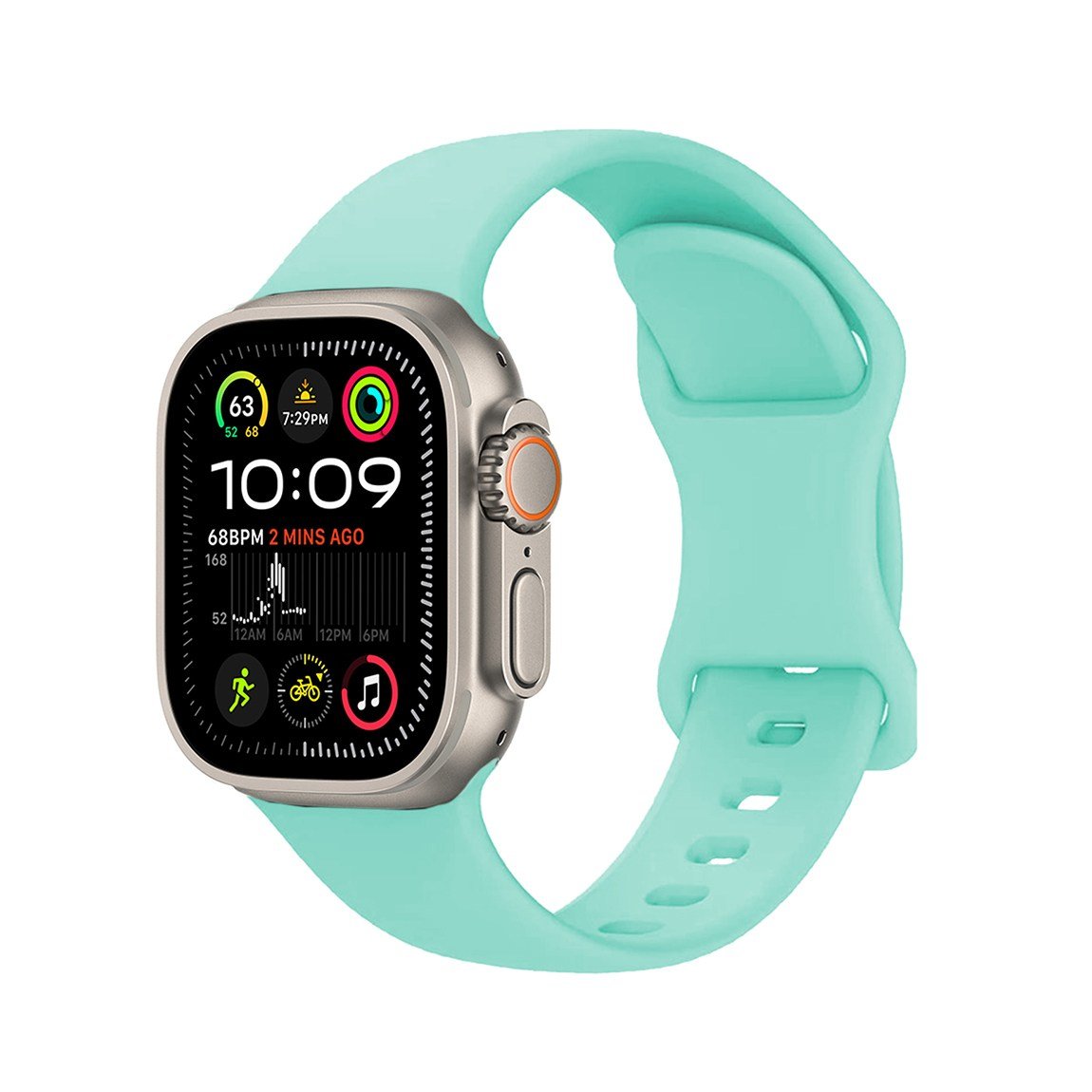 Watch Ultra 49mm Uyumlu NVTH KRD-131 Silikon Kordon Strap Kayış-Açık Yeşil