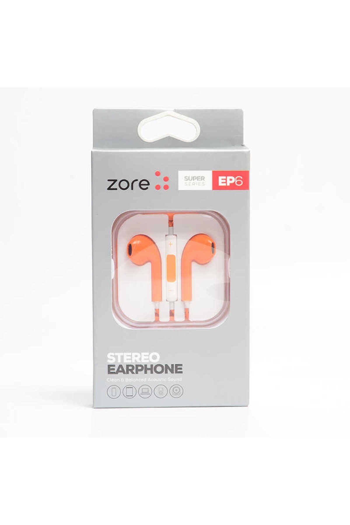Zore EP6 Süper Seri 3.5mm Kulaklık - Turuncu