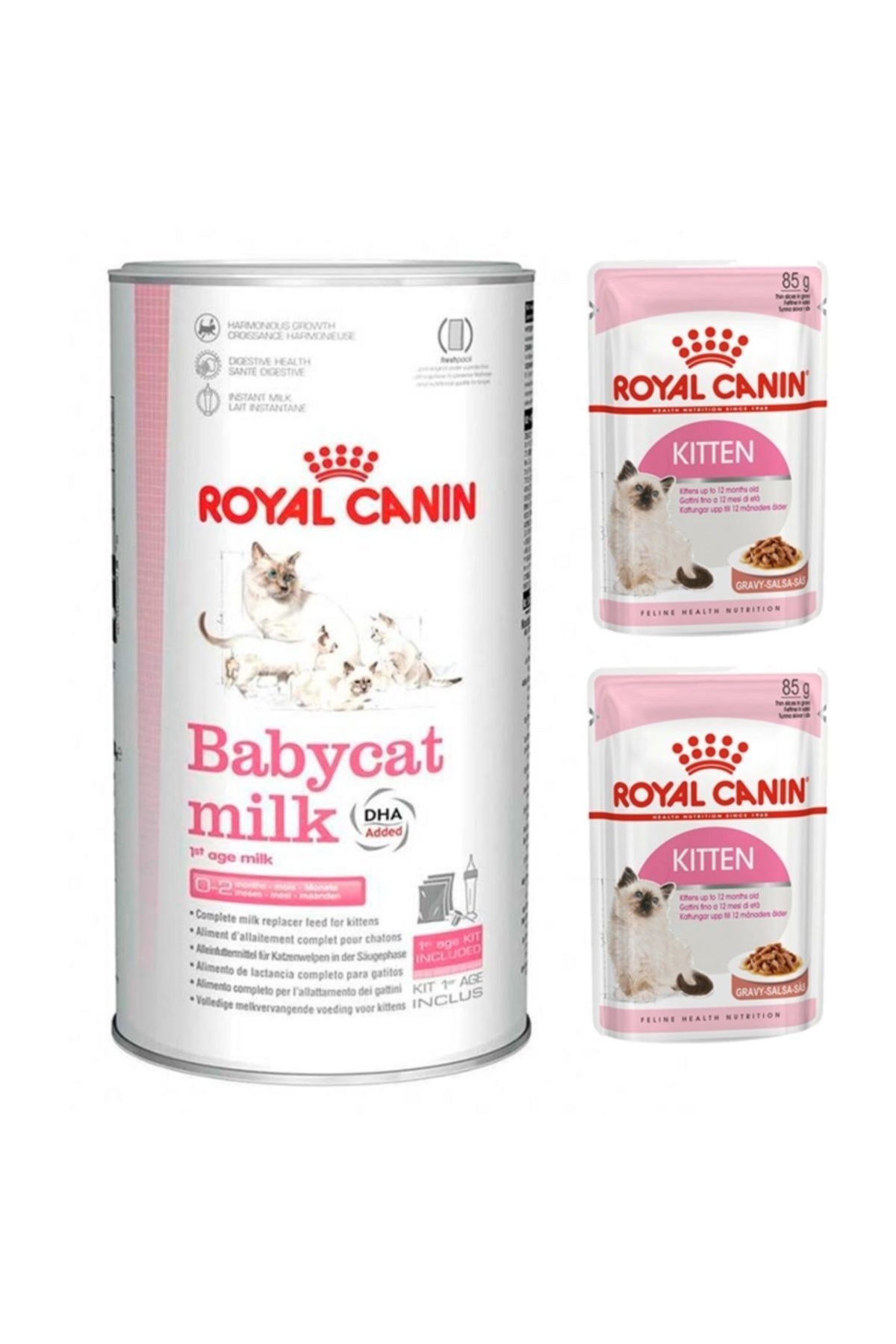 Babycat Milk Yavru Kedi Süt Tozu 300 Gr +  Kitten Yavru Yaş Kedi Maması 2 Adet (original)