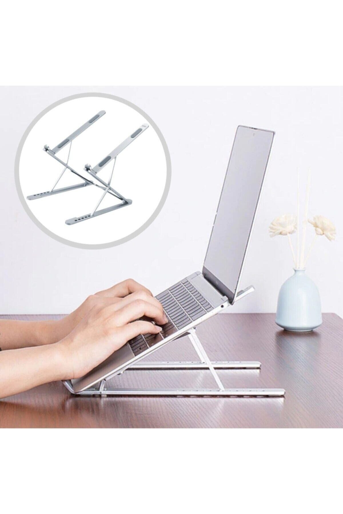 Buffer Ayarlanabilir Dizüstü Destek Tabanı Tamamen Katlanabilir Taşınabilir Laptop Yükseltici