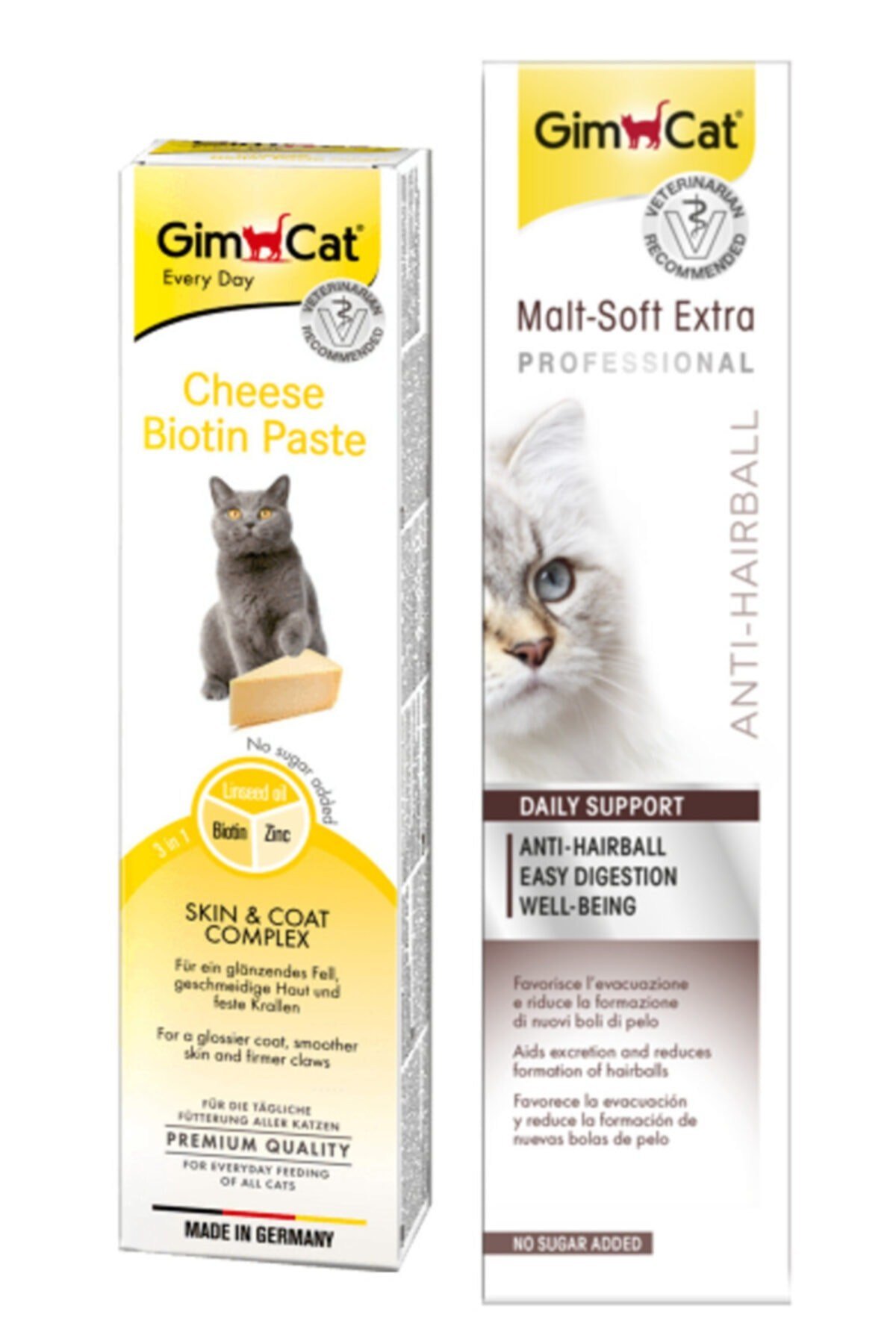 Cheese Paste Biotin Peynirli Kedi Macunu 50 gr + Malt Paste Kedi Tüy Yumağı Macunu 100 gr