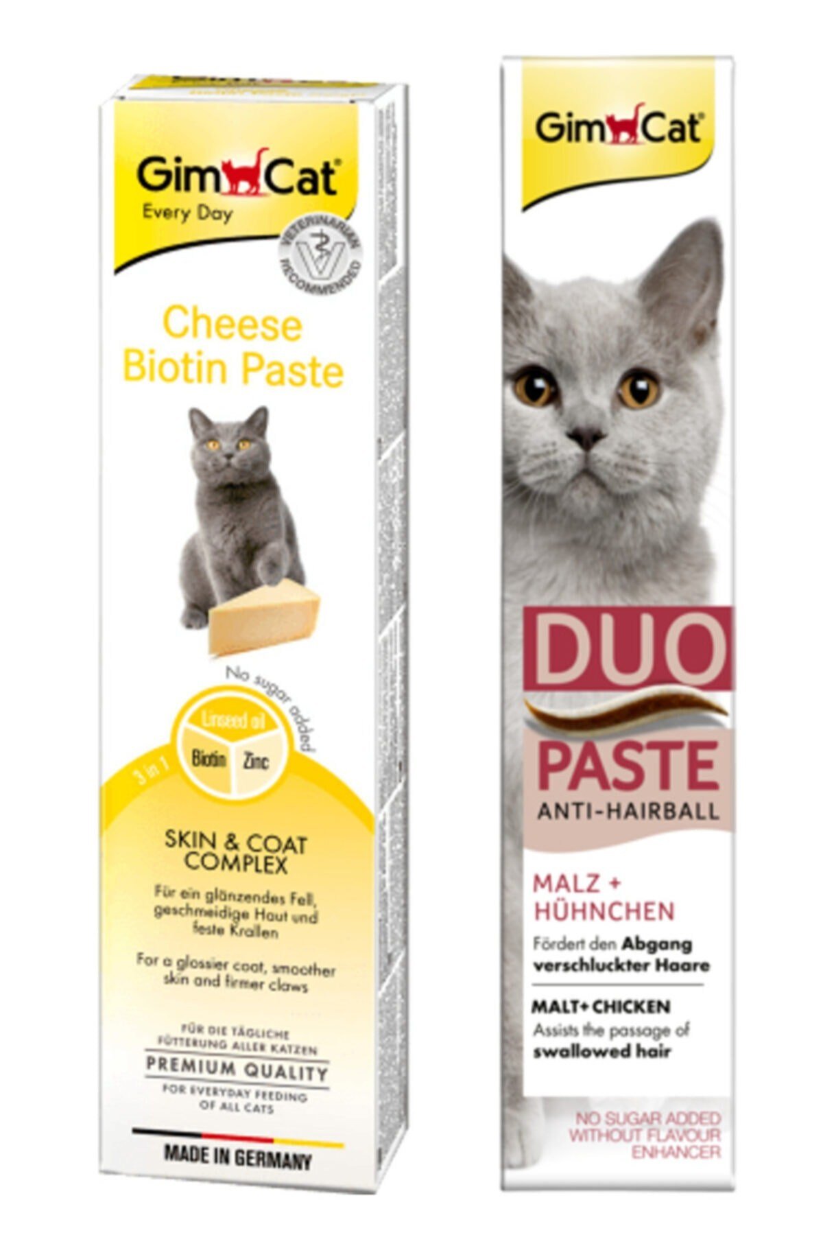 Cheese Paste Biotin Peynirli Kedi Macunu 50 Gr + Duo Paste Tavuklu Malt 50 Gr