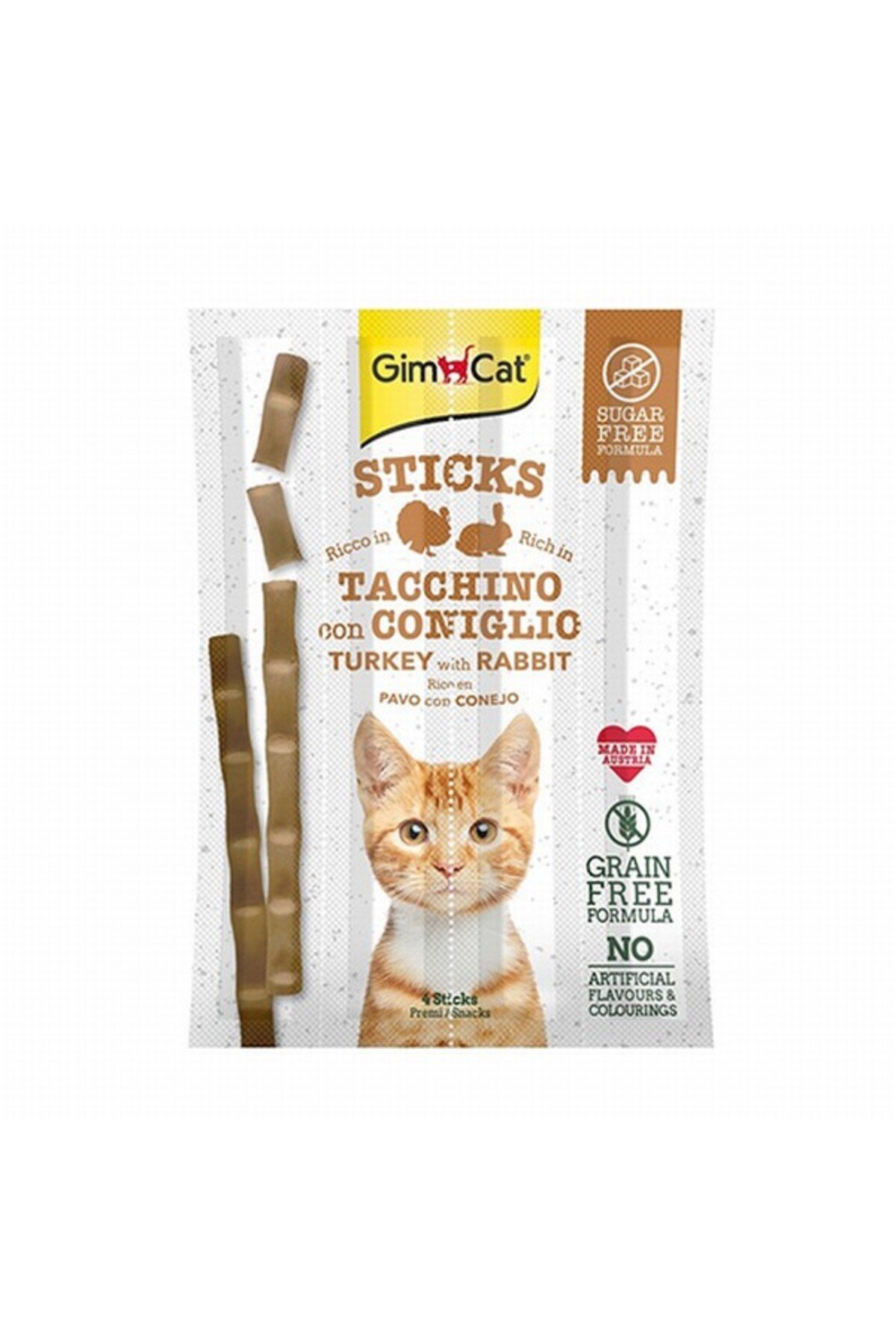 Sticks Hindili Ve Tavşanlı Tahılsız Kedi Ödül Çubukları 20 gr