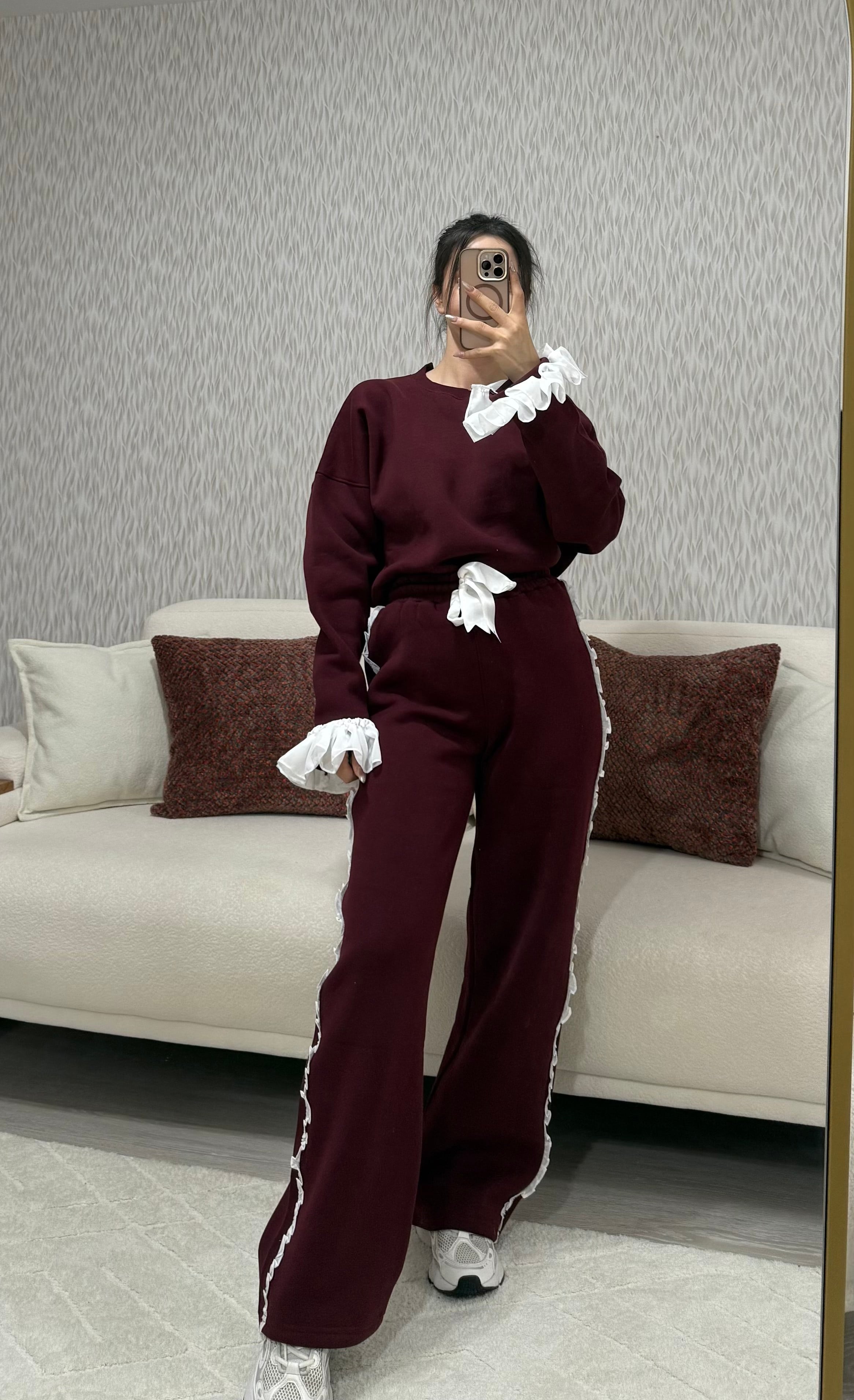 Bordo Şardonlu Tasarım Takım