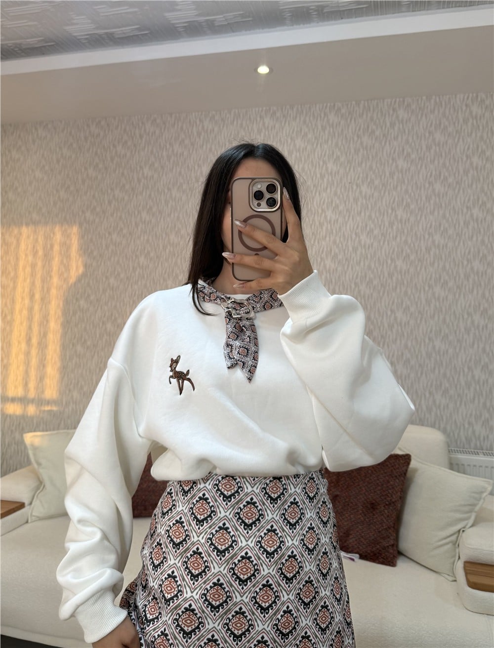 Ceylan Sweatshirt Beyaz