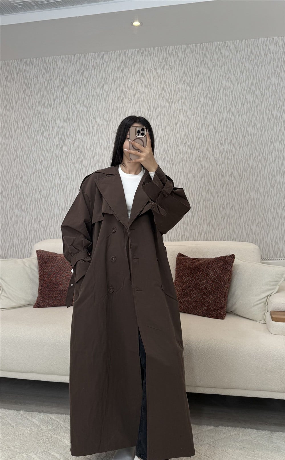Oversized Trençkot Kahverengi
