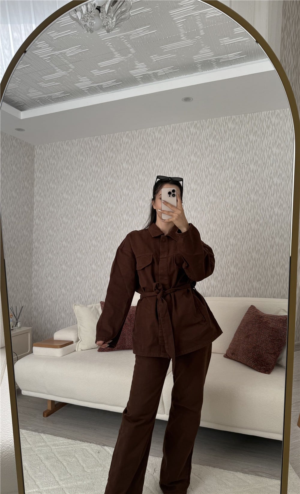 Zara Acı Kahve Kot Takım Kahverengi