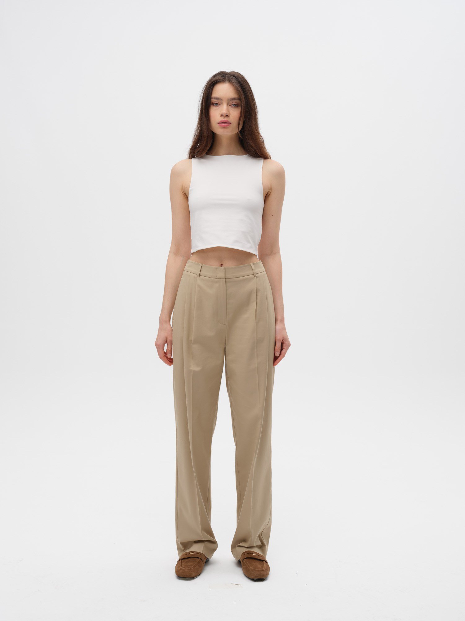 Piarbi Regular Fit Minimal Tasarım Pantolon - Toz Pembe & Gölge Pamuk Modal Karışımlı Premium Pantolon Koleksiyonu
