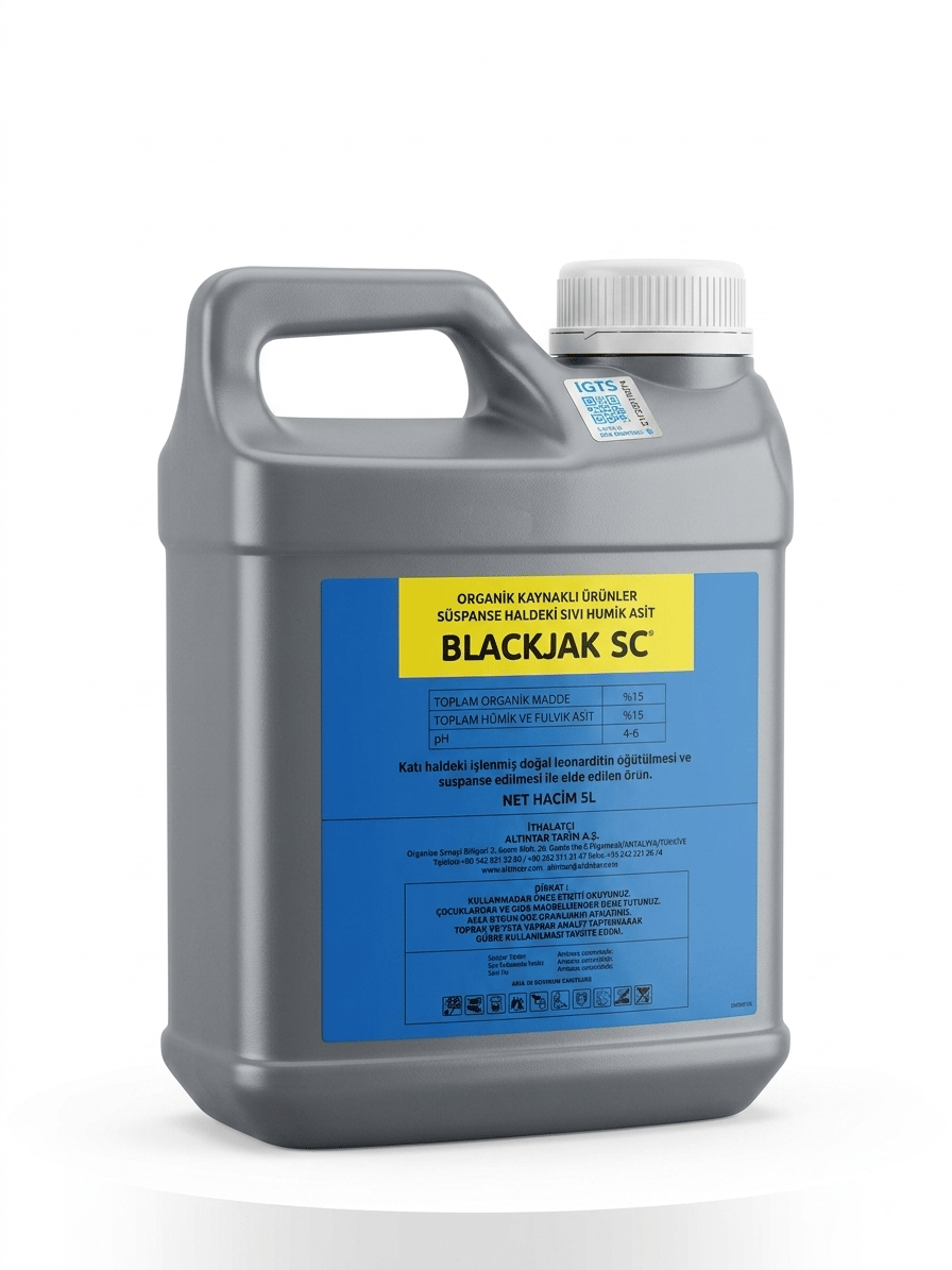 Blackjak SC %15 Süspanse Humik ve Fulvik Asit 5KGBlackjak SC %15 Süspanse Humik ve Fulvik Asit altıntarALTINTARBlackjak SC %15 Süspanse Humik ve Fulvik Asit 5KG