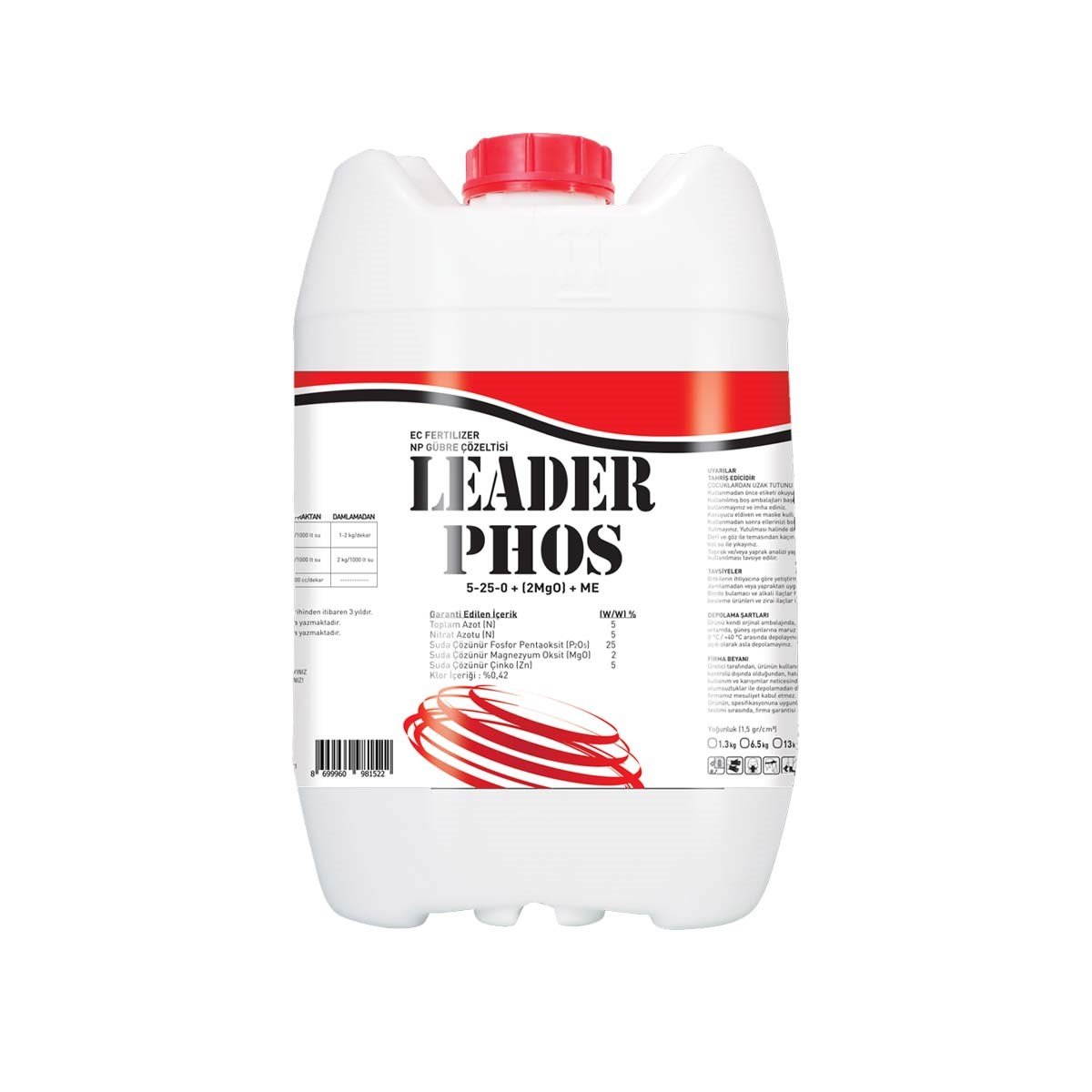 LEADER PHOS 5-25-0+(2MgO) + ME 20 LT (ÇİÇEKLENDİRİCİ)LİDER GÜBRELEADER PHOS 5-25-0+(2MgO) + ME 20 LT (ÇİÇEKLENDİRİCİ)