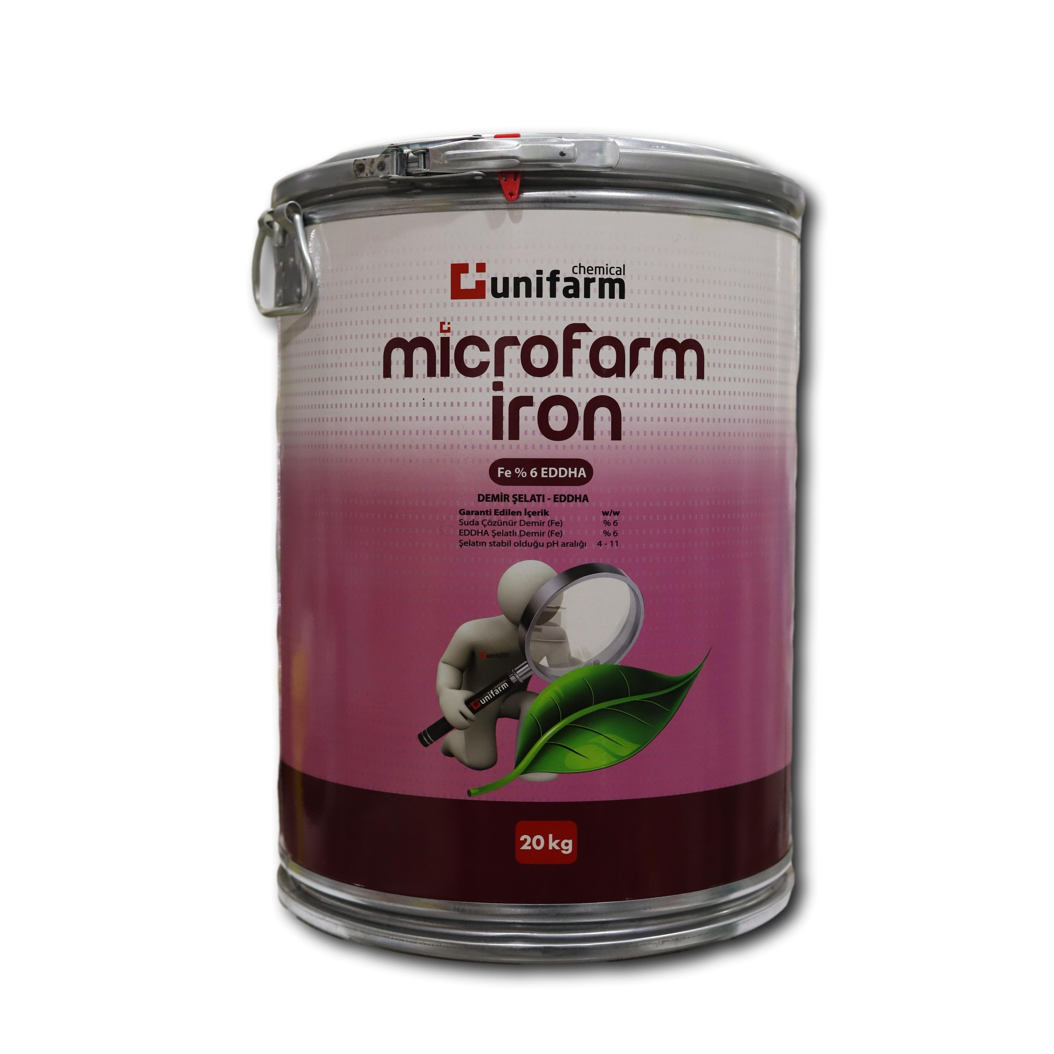 MİCROFARM İRON %6 EDDHA Şelatlı Metalik Demir 20 KGMİCROFARM İRON %6 EDDHA Şelatlı Metalik DemirUNİFARMMİCROFARM İRON %6 EDDHA Şelatlı Metalik Demir 20 KG