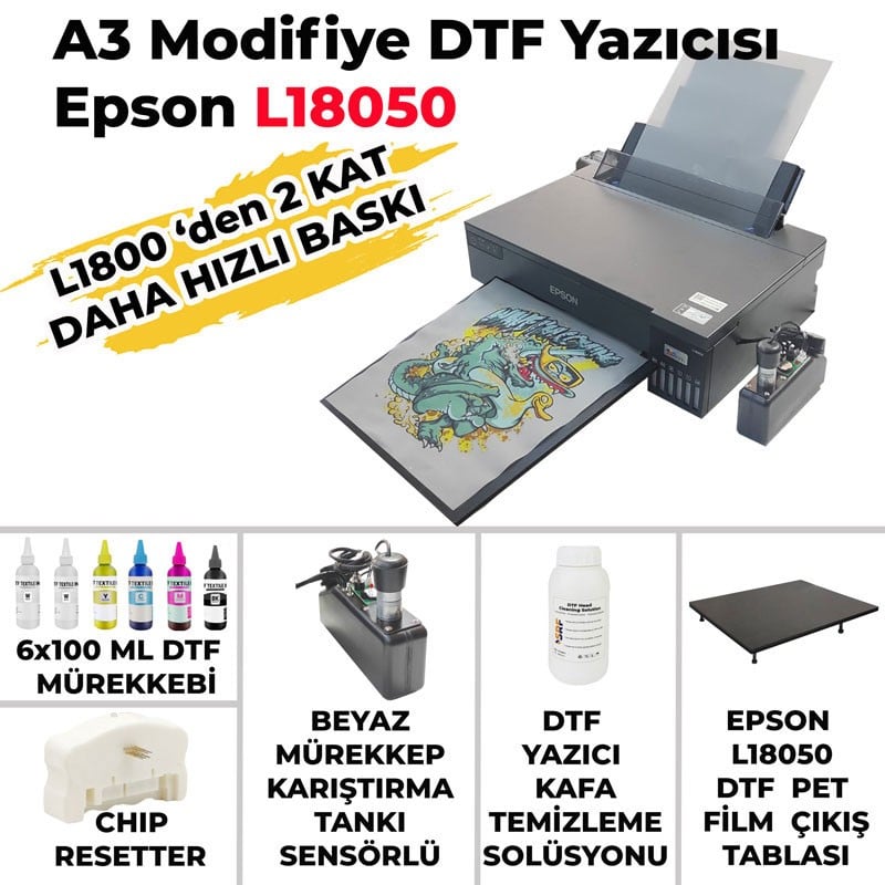 DTF A3 Tekstil Baskı Yazıcısı