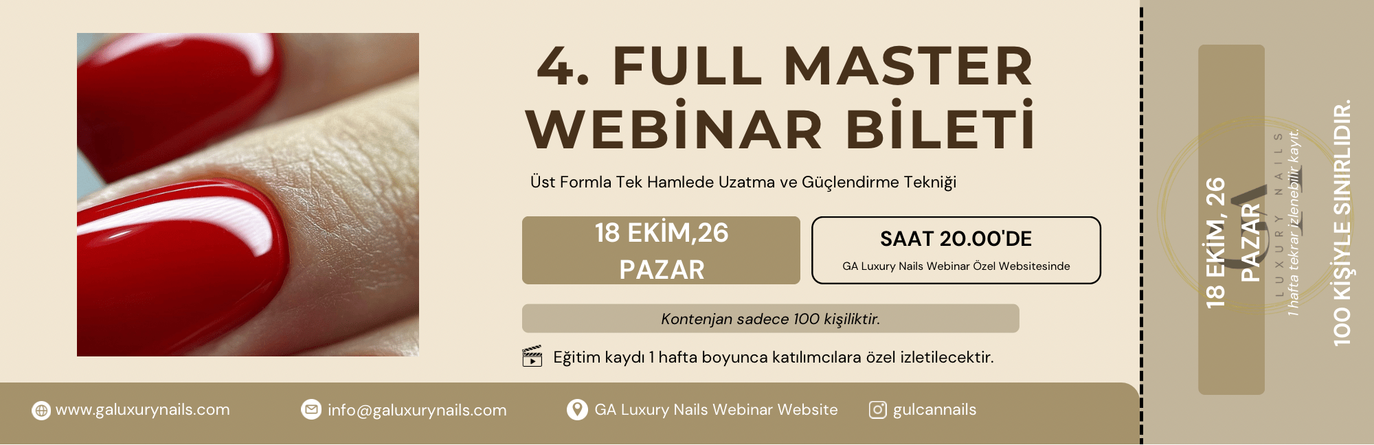4. FULL MASTER WEBINAR BİLETİ (Detaylar için Açıklamayı Okuyun)