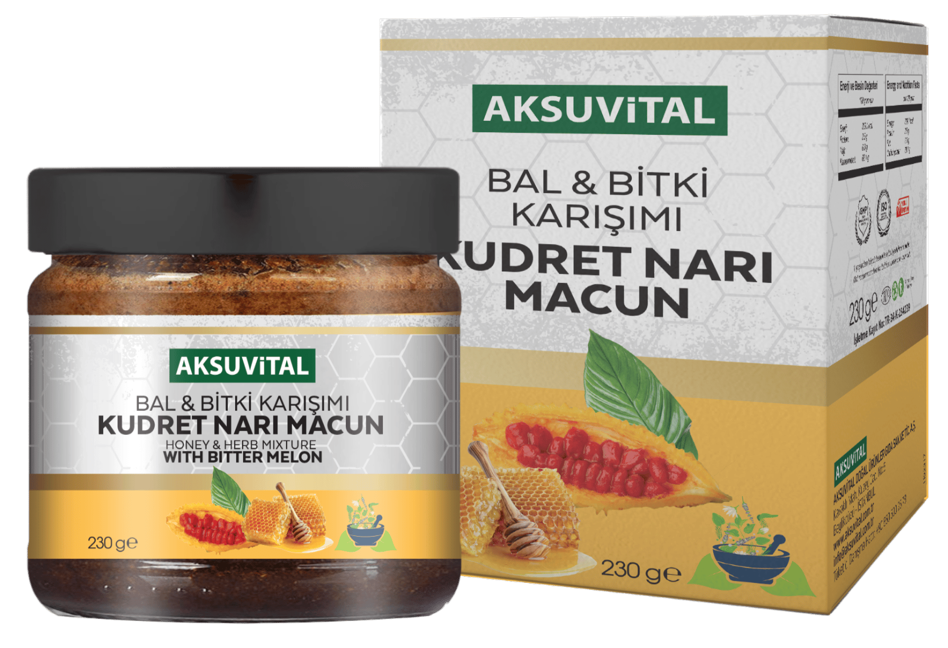 Aksuvital Bal Bitki Karışımı Kudret Narı Macunu 230 G