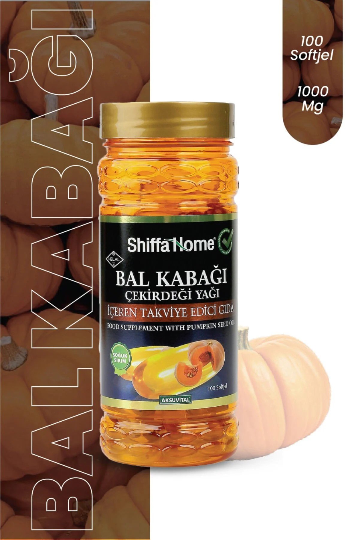Bal Kabağı Çekirdeği Yağı 100 Kapsül 100 mg