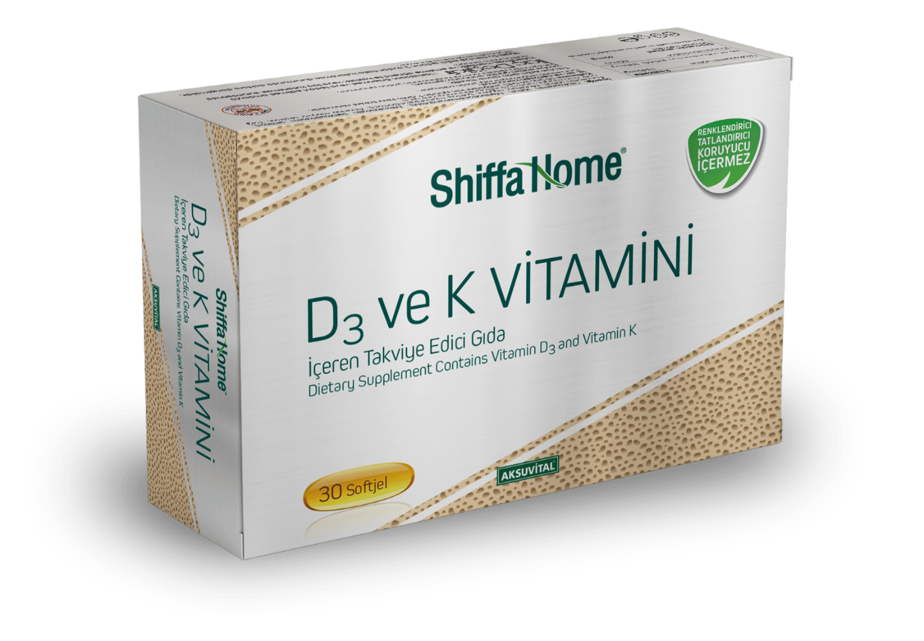 Shiffa Home D3 Ve K Vitamini 1300 mg 30 Kapsül